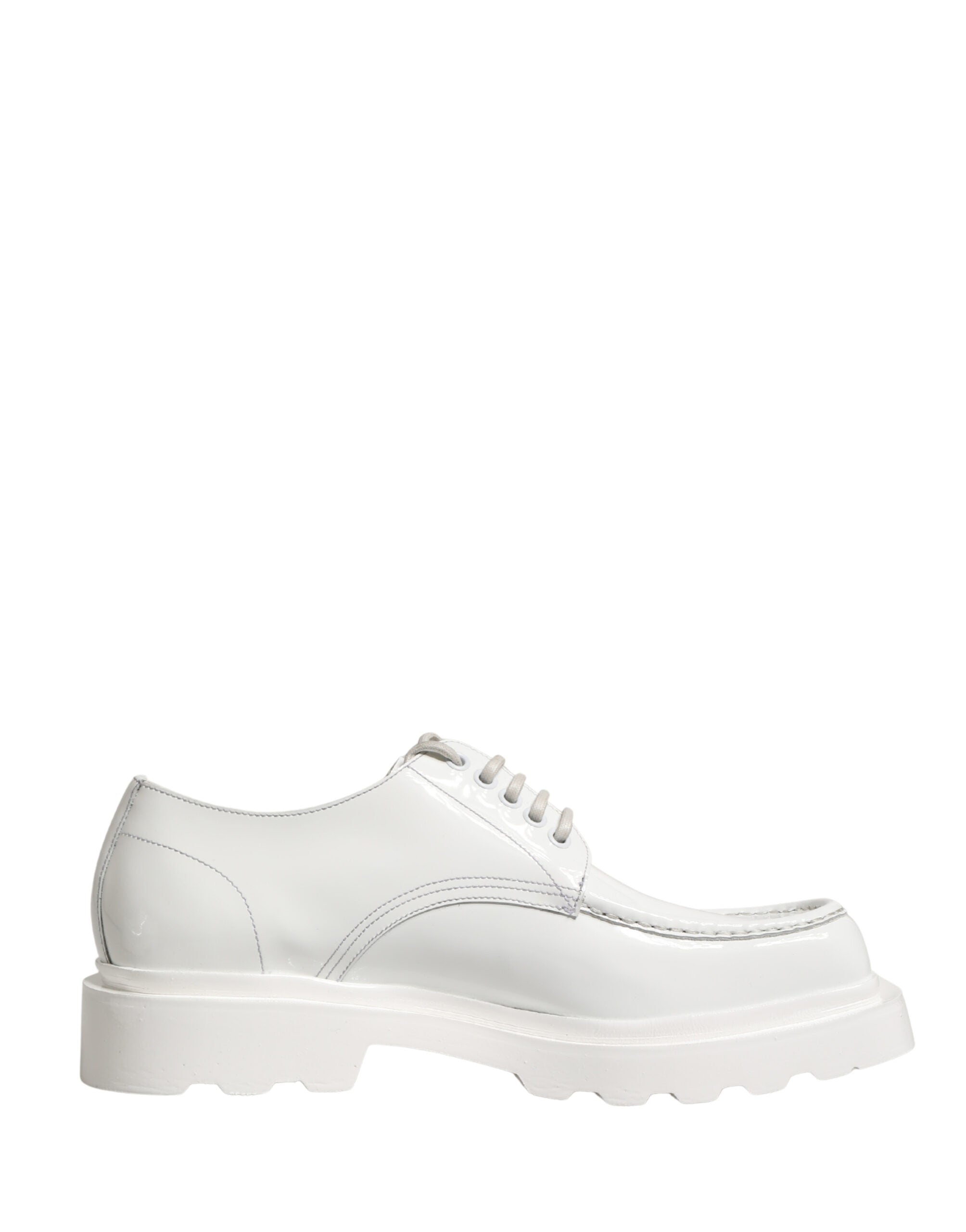 Dolce & Gabbana White Chunky Sole Leather Derby Shoes-1