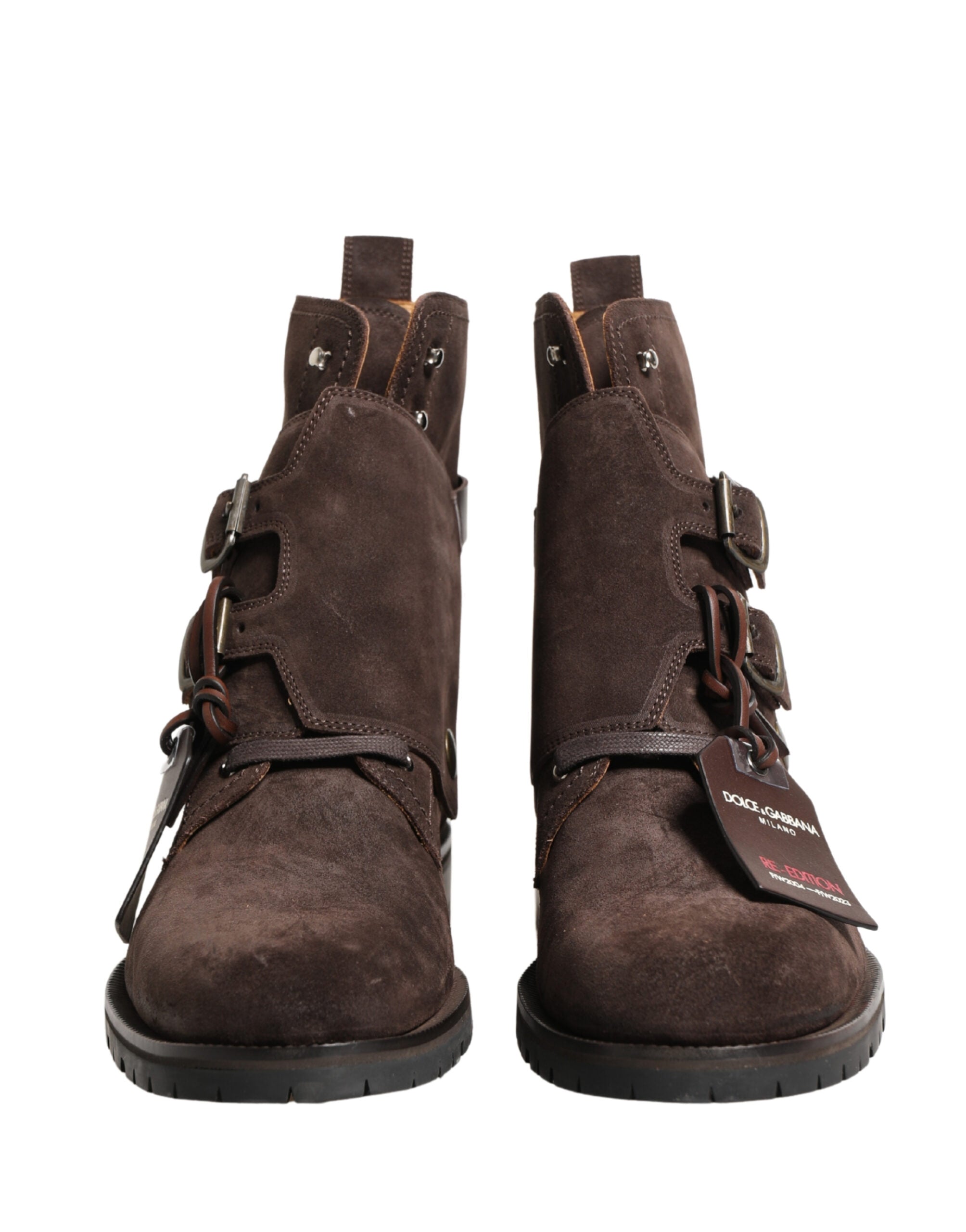Dolce & Gabbana Braune Wildleder-Schnürstiefeletten-3