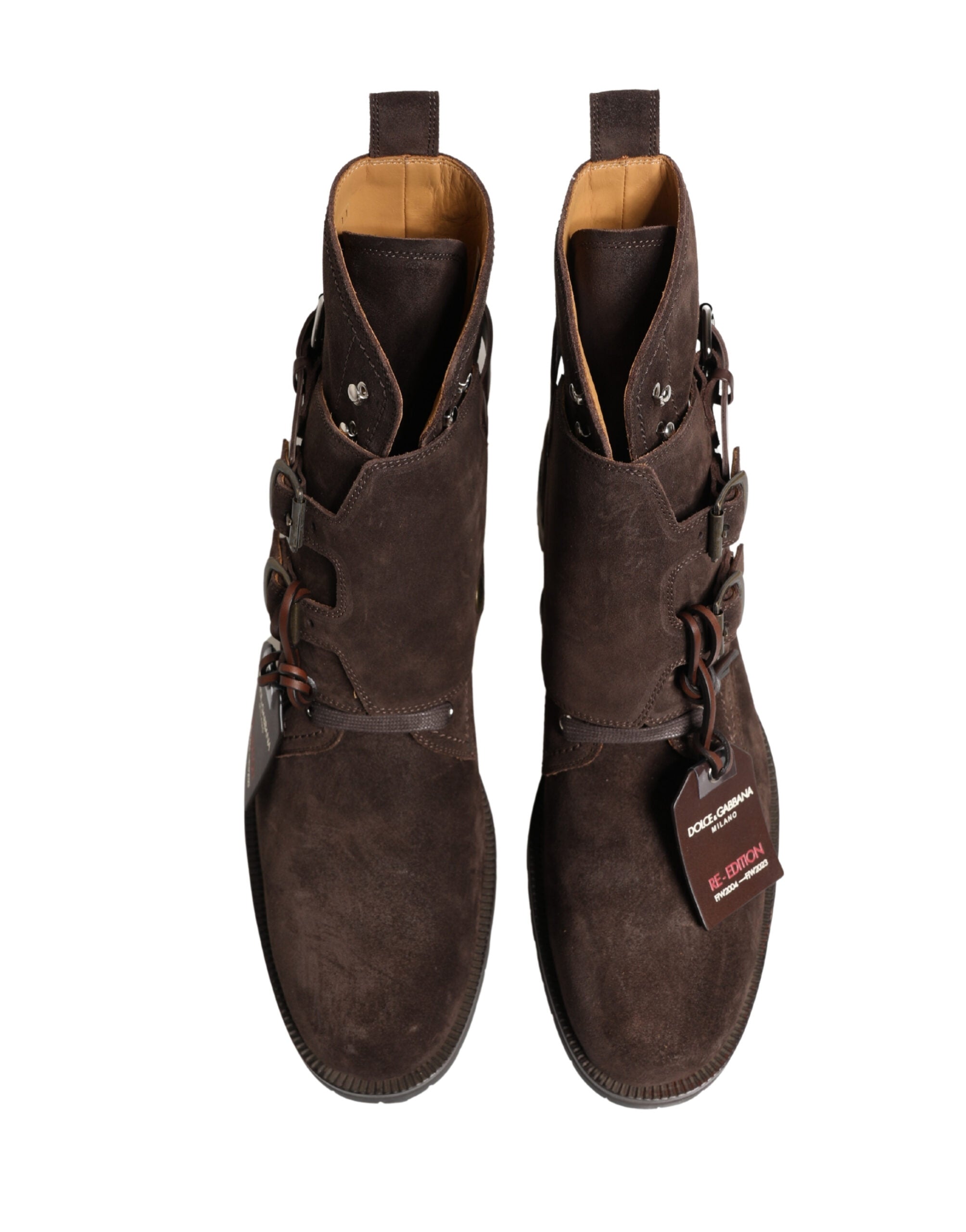 Dolce & Gabbana Braune Wildleder-Schnürstiefeletten-4