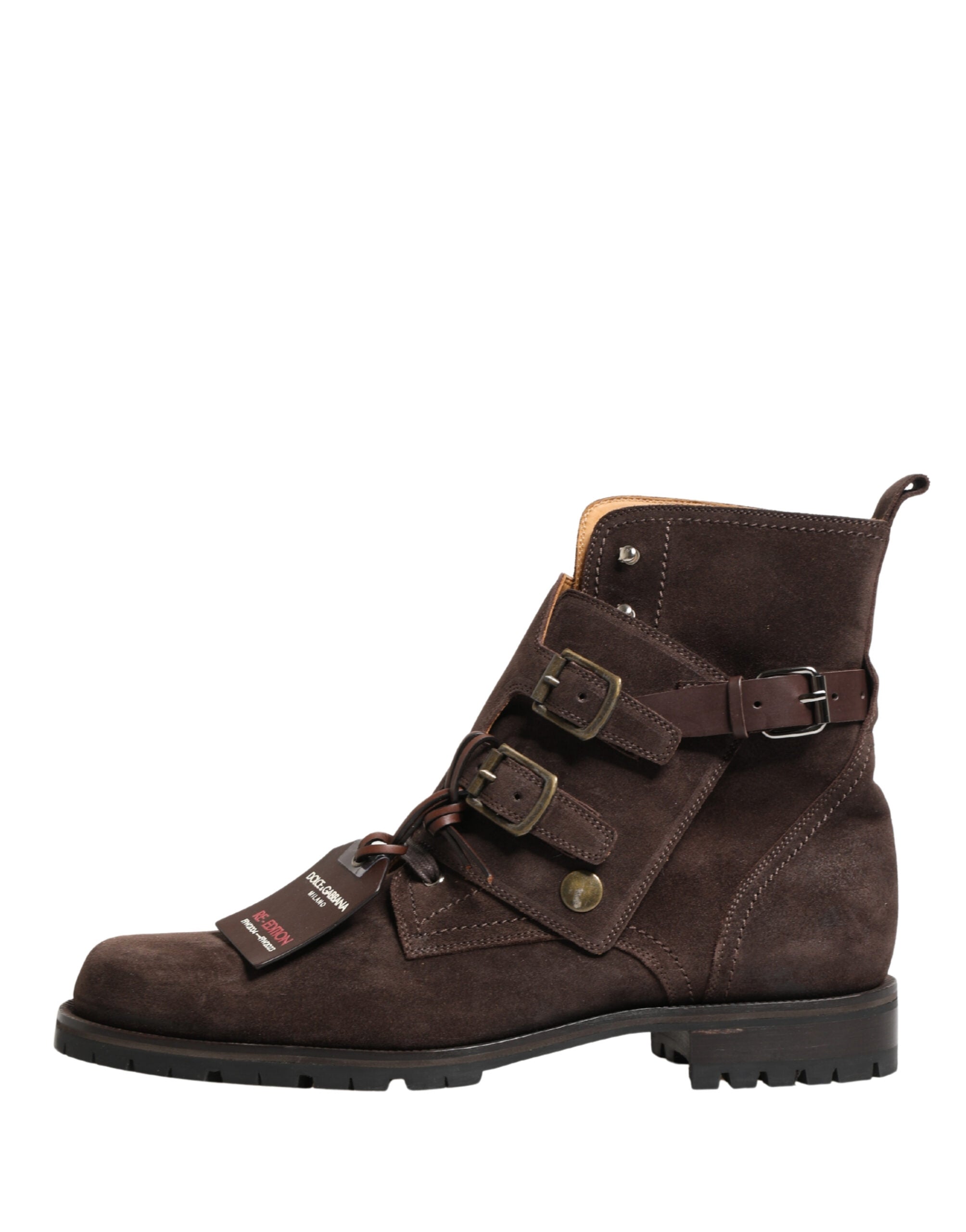 Dolce & Gabbana Braune Wildleder-Schnürstiefeletten-1