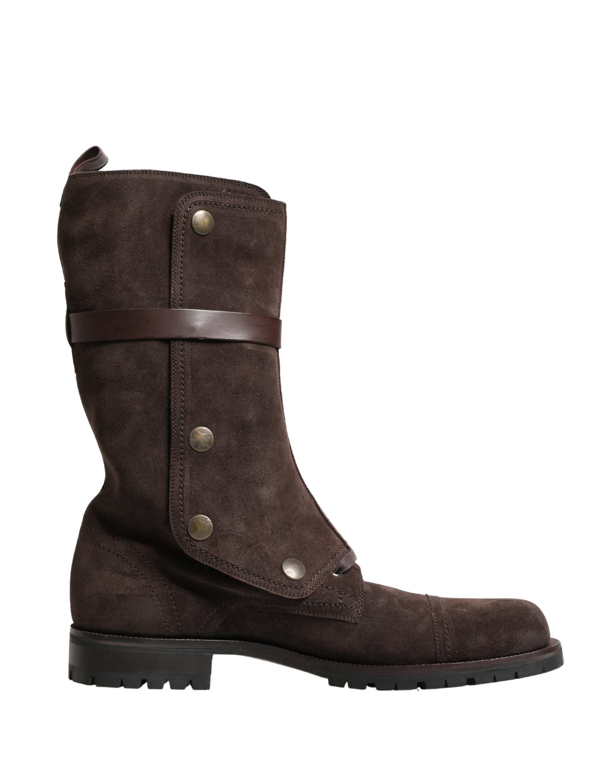 Dolce & Gabbana Braune Wildleder-Stiefeletten im Combat-Stil-7