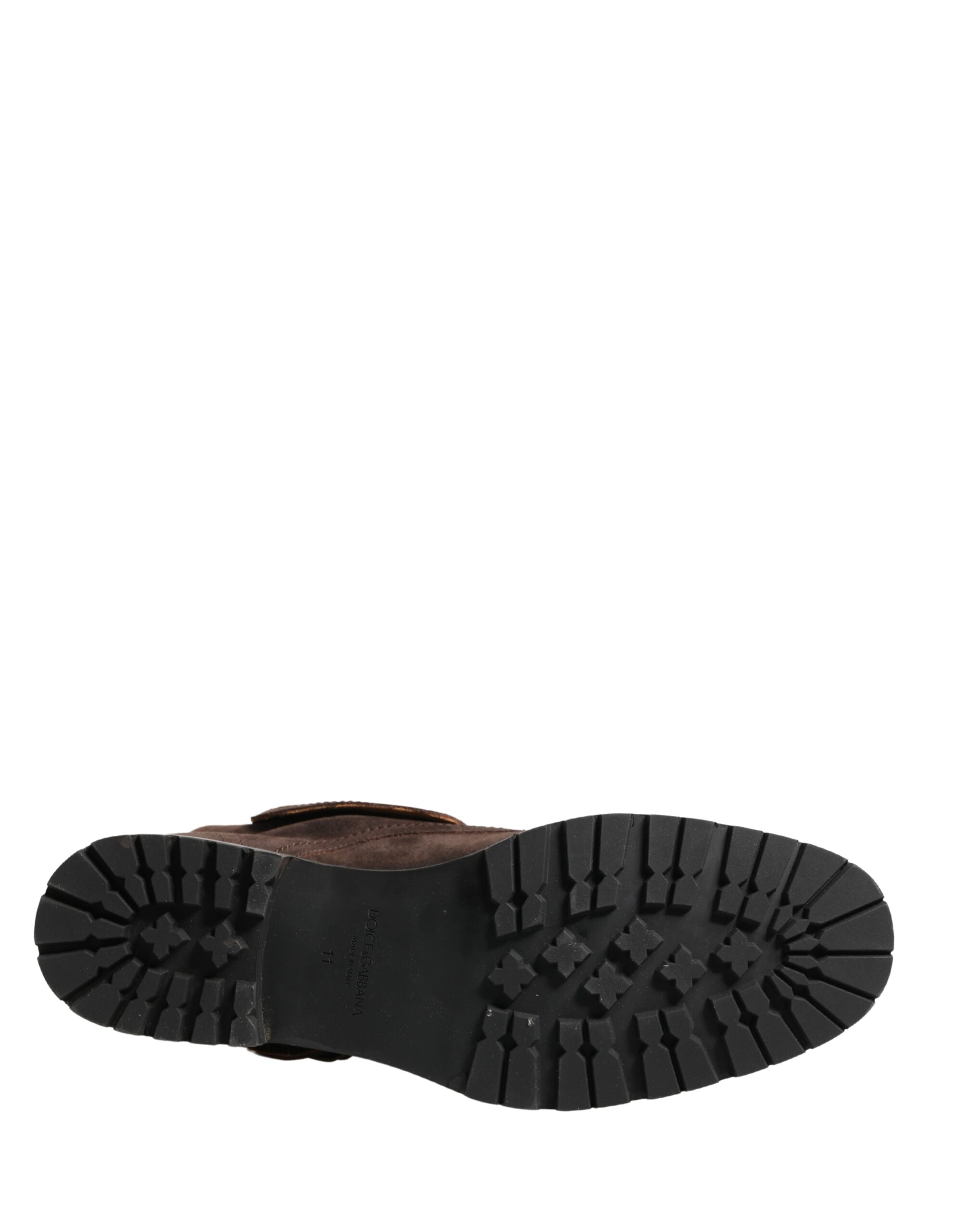 Dolce & Gabbana Braune Wildleder-Stiefeletten im Combat-Stil-8