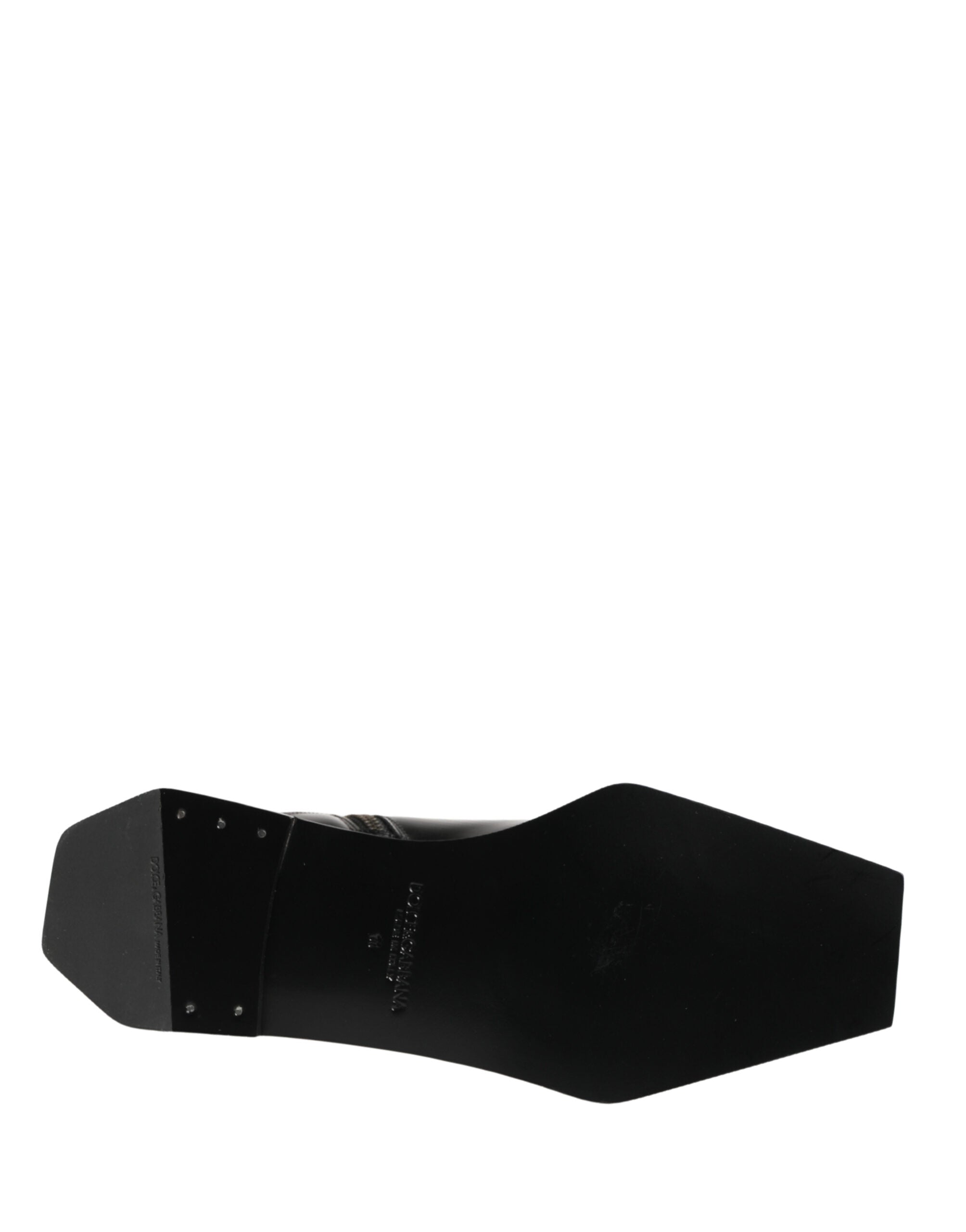 Dolce & Gabbana Schwarze Leder-Ankle Boots mit Reißverschluss-8