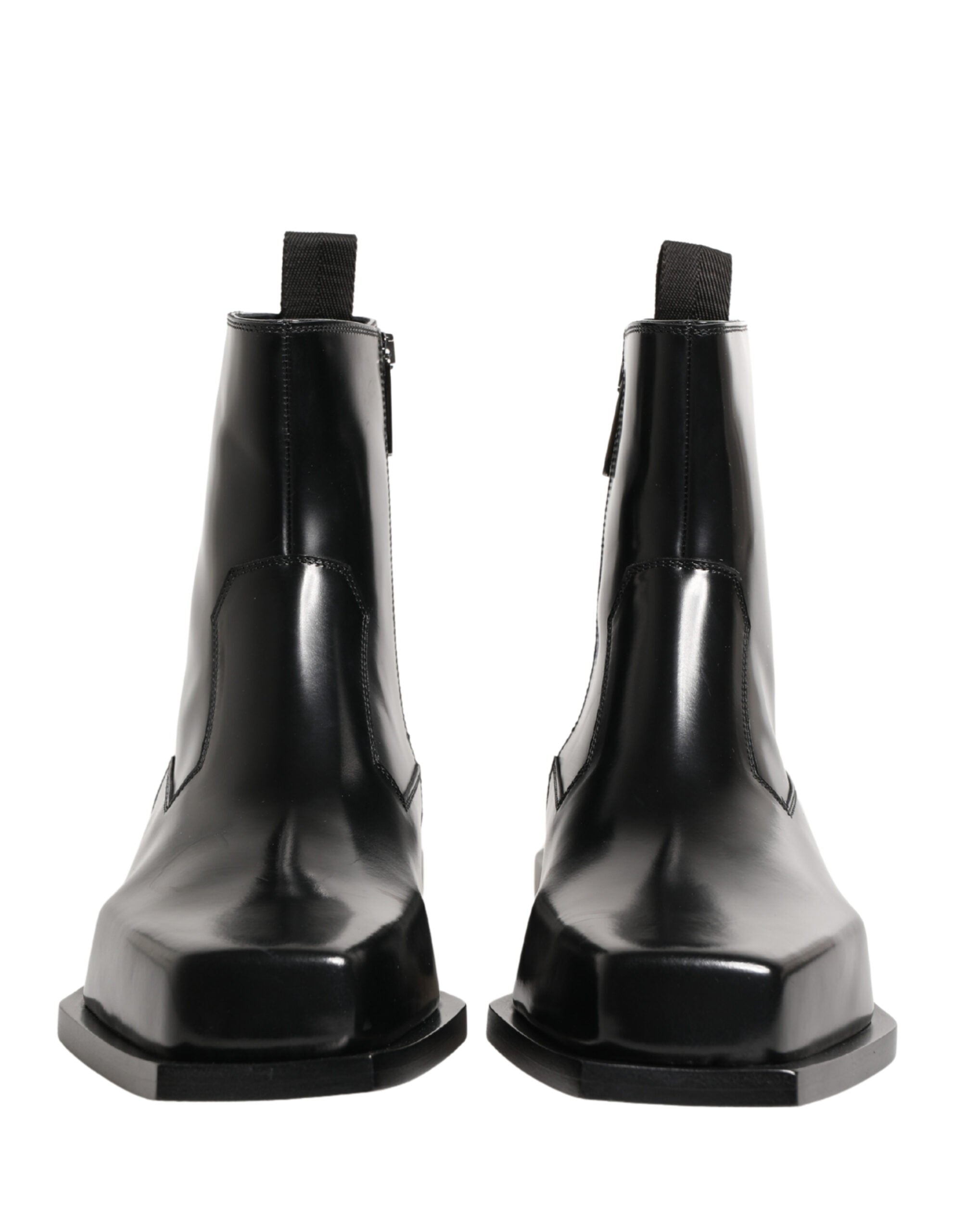 Dolce & Gabbana Schwarze Leder-Ankle Boots mit Reißverschluss-3