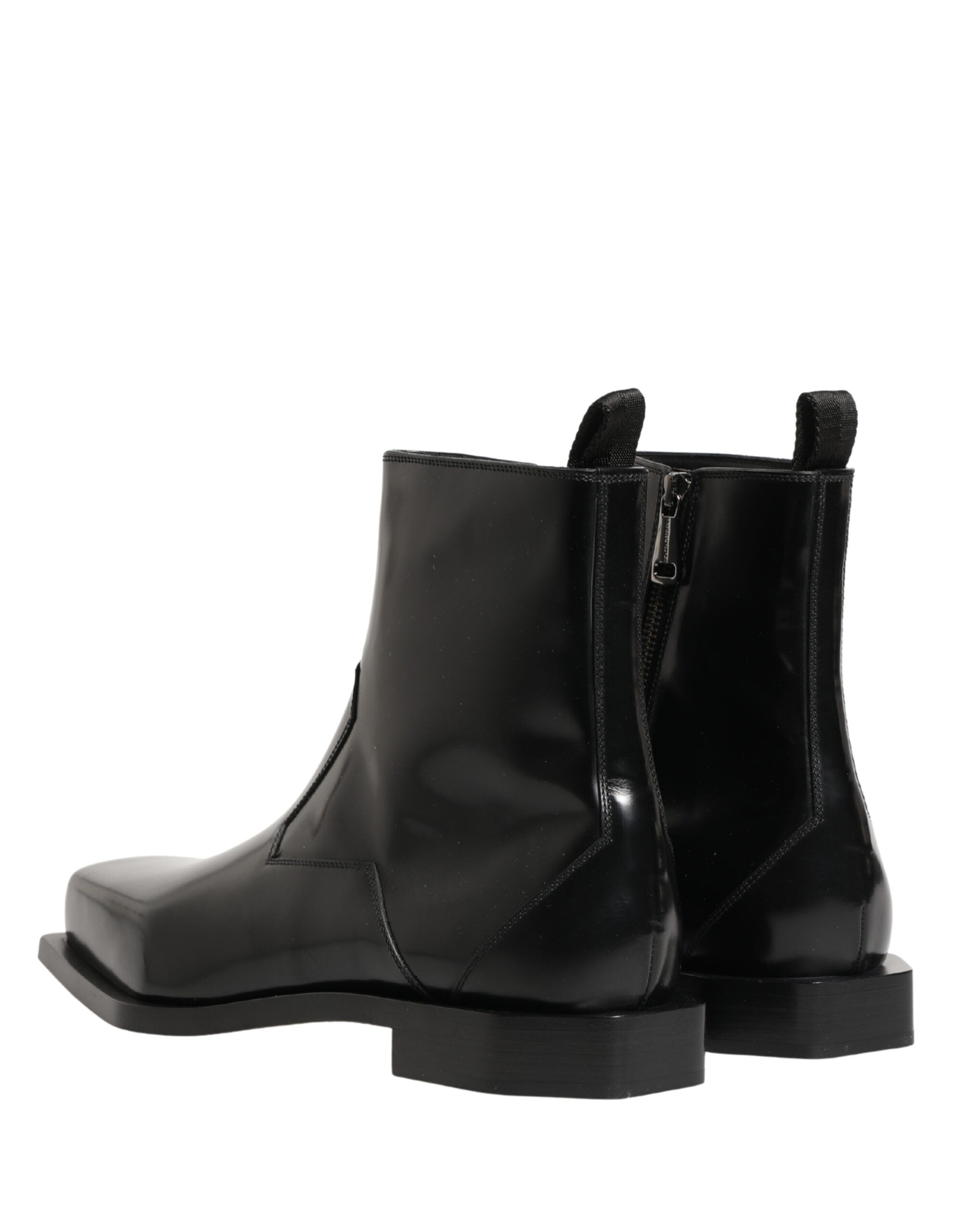 Dolce & Gabbana Schwarze Leder-Ankle Boots mit Reißverschluss-6