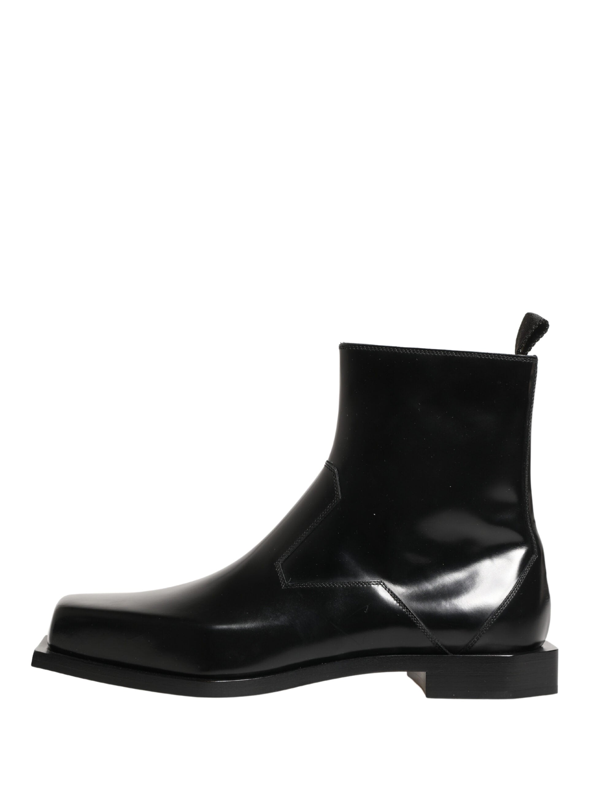 Dolce & Gabbana Schwarze Leder-Ankle Boots mit Reißverschluss-7