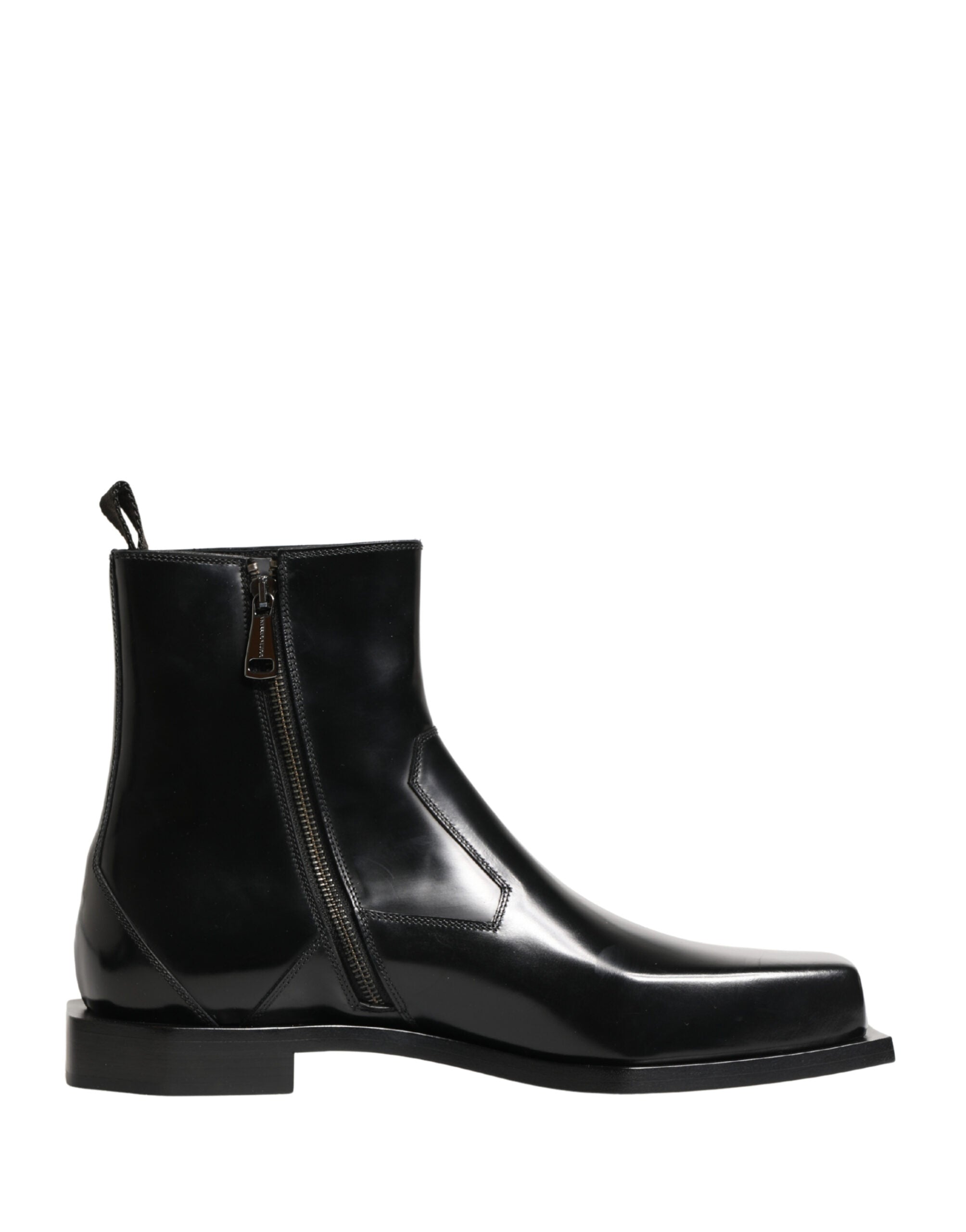 Dolce & Gabbana Schwarze Leder-Ankle Boots mit Reißverschluss-2