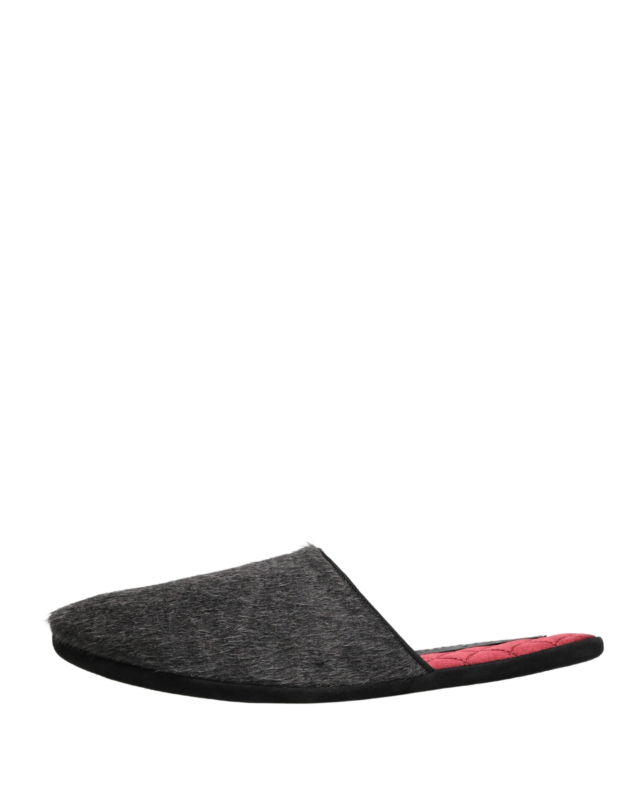 Dolce & Gabbana Dark Gray Anthracite Wool Slippers-7