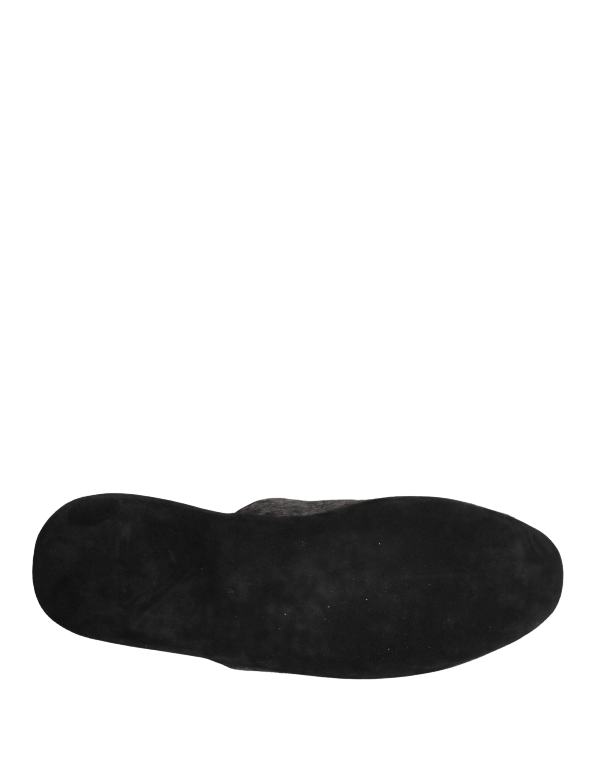 Dolce & Gabbana Dark Gray Anthracite Wool Slippers-8