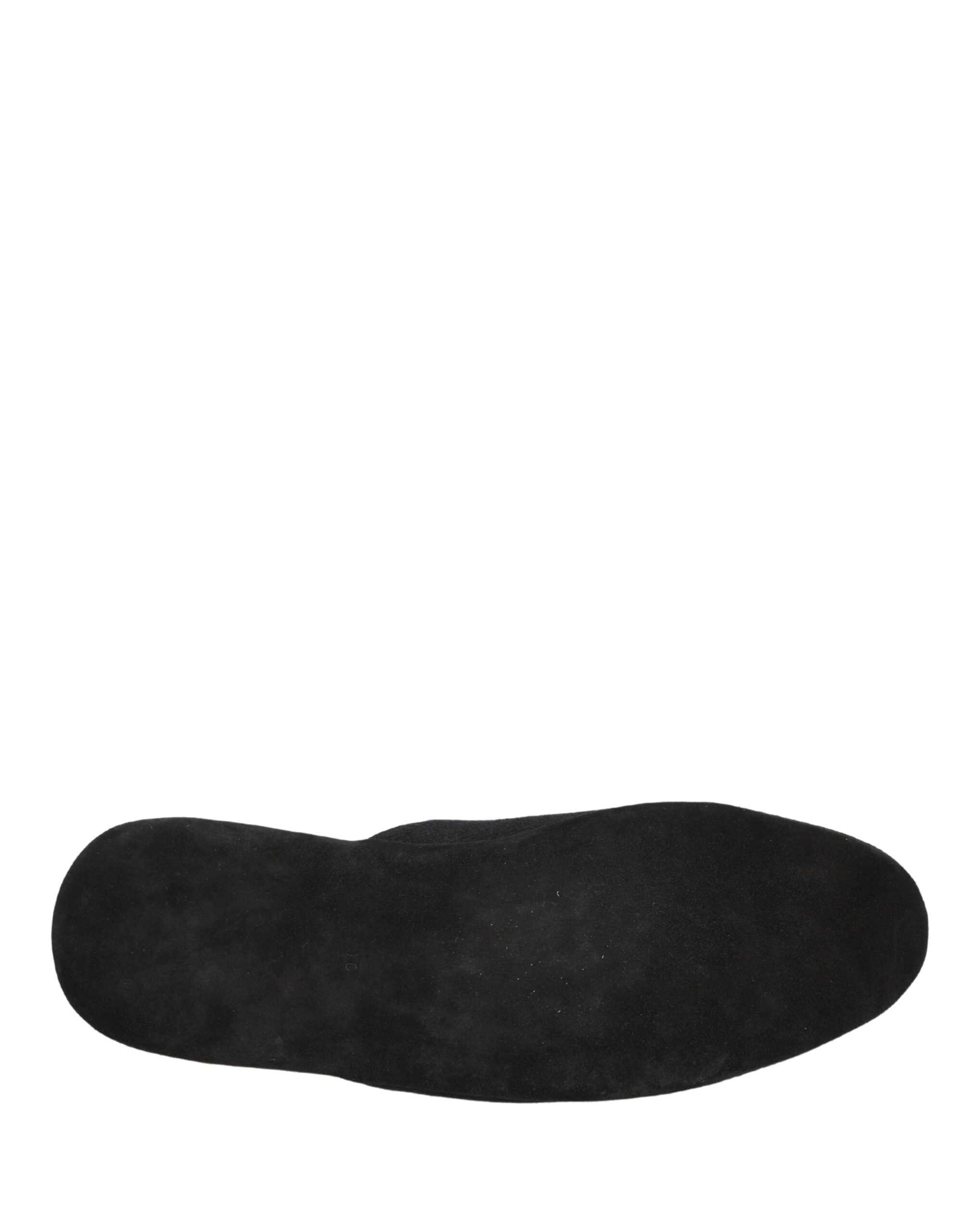 Dolce & Gabbana Black Wool-Cashmere Slippers with Red Stitching-8