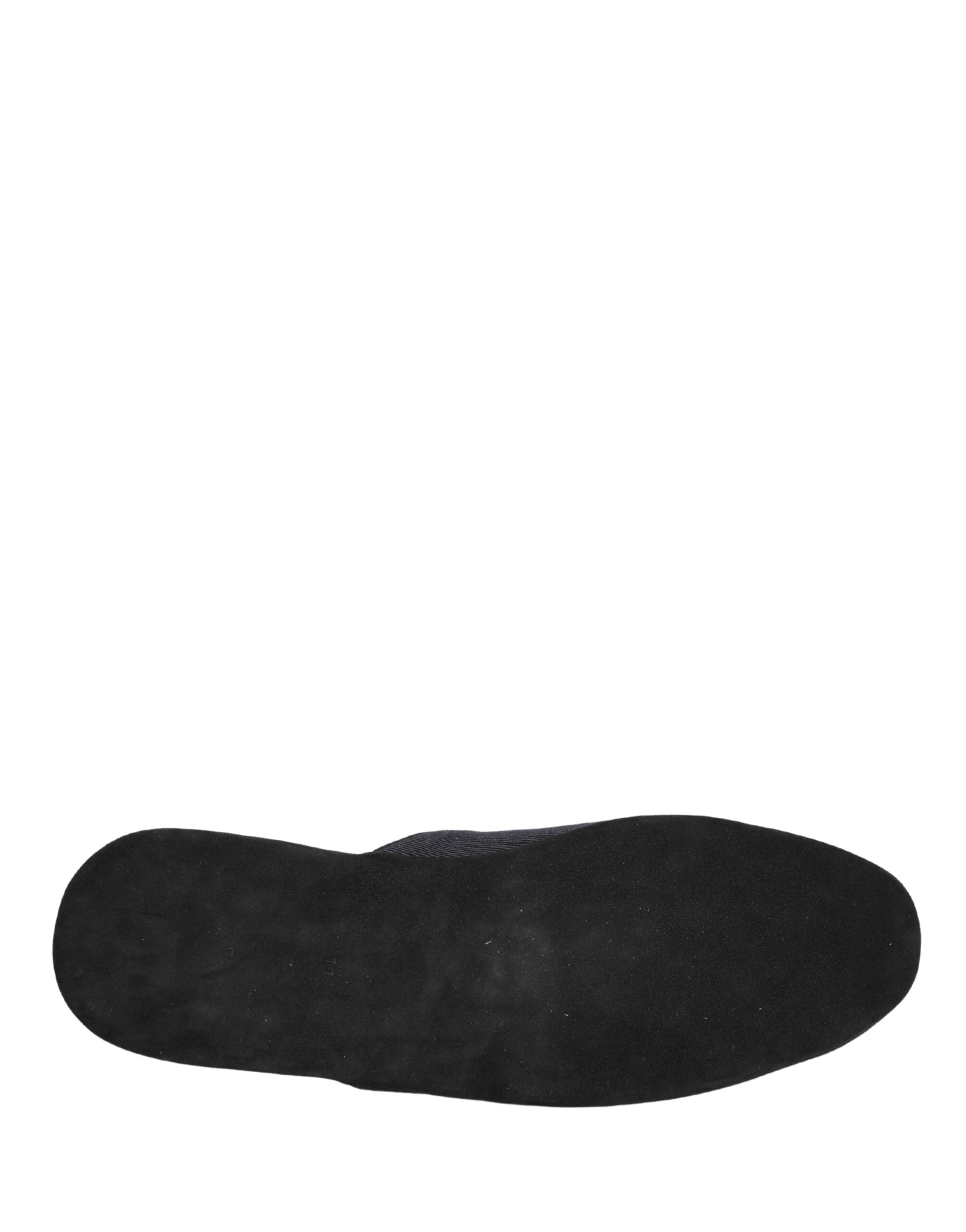 Dolce & Gabbana Dark Blue Wool Cotton Slippers with Red Chevron Pattern-8