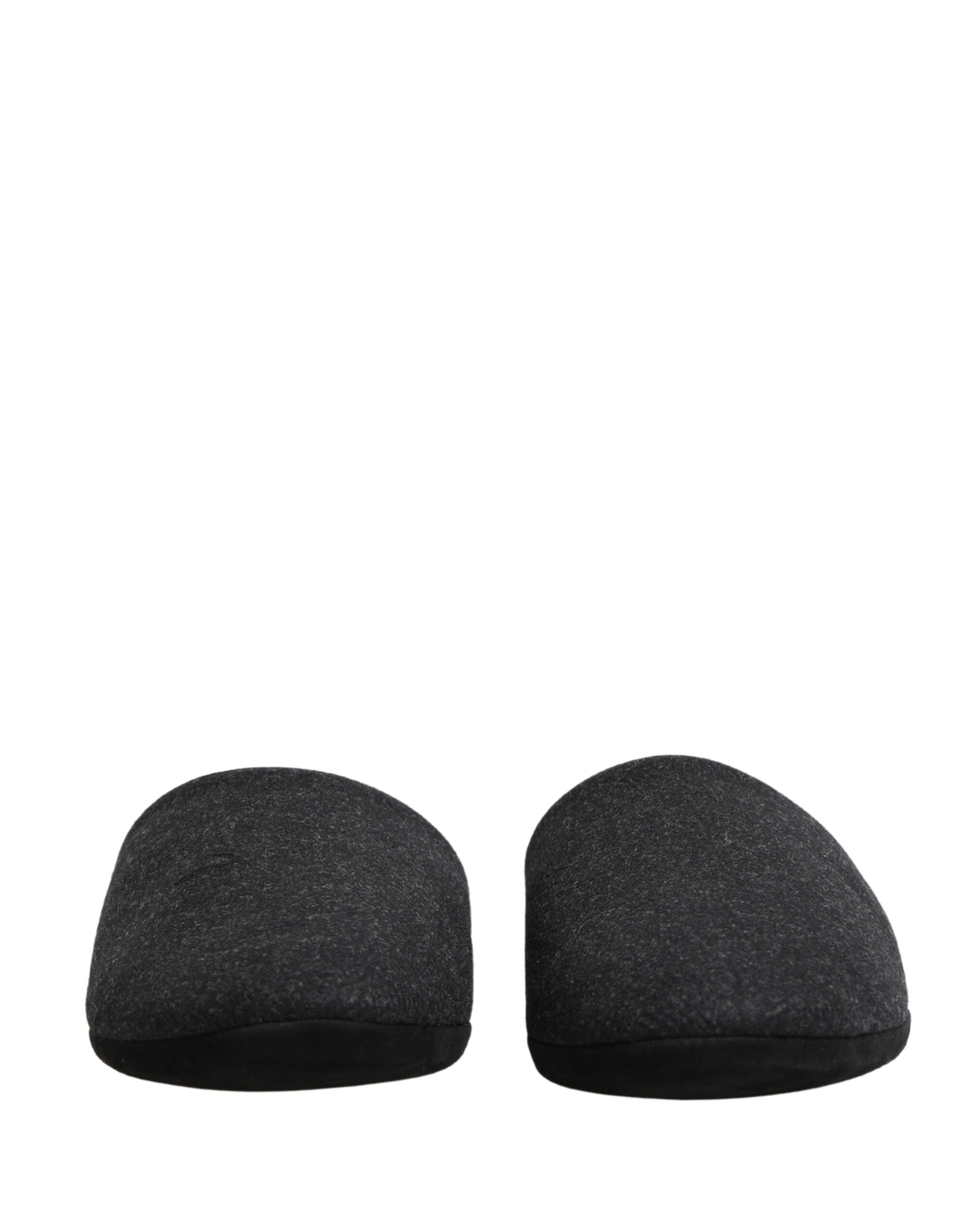Dolce & Gabbana Anthrazit Woll-Kaschmir Stepp-Slipper-3
