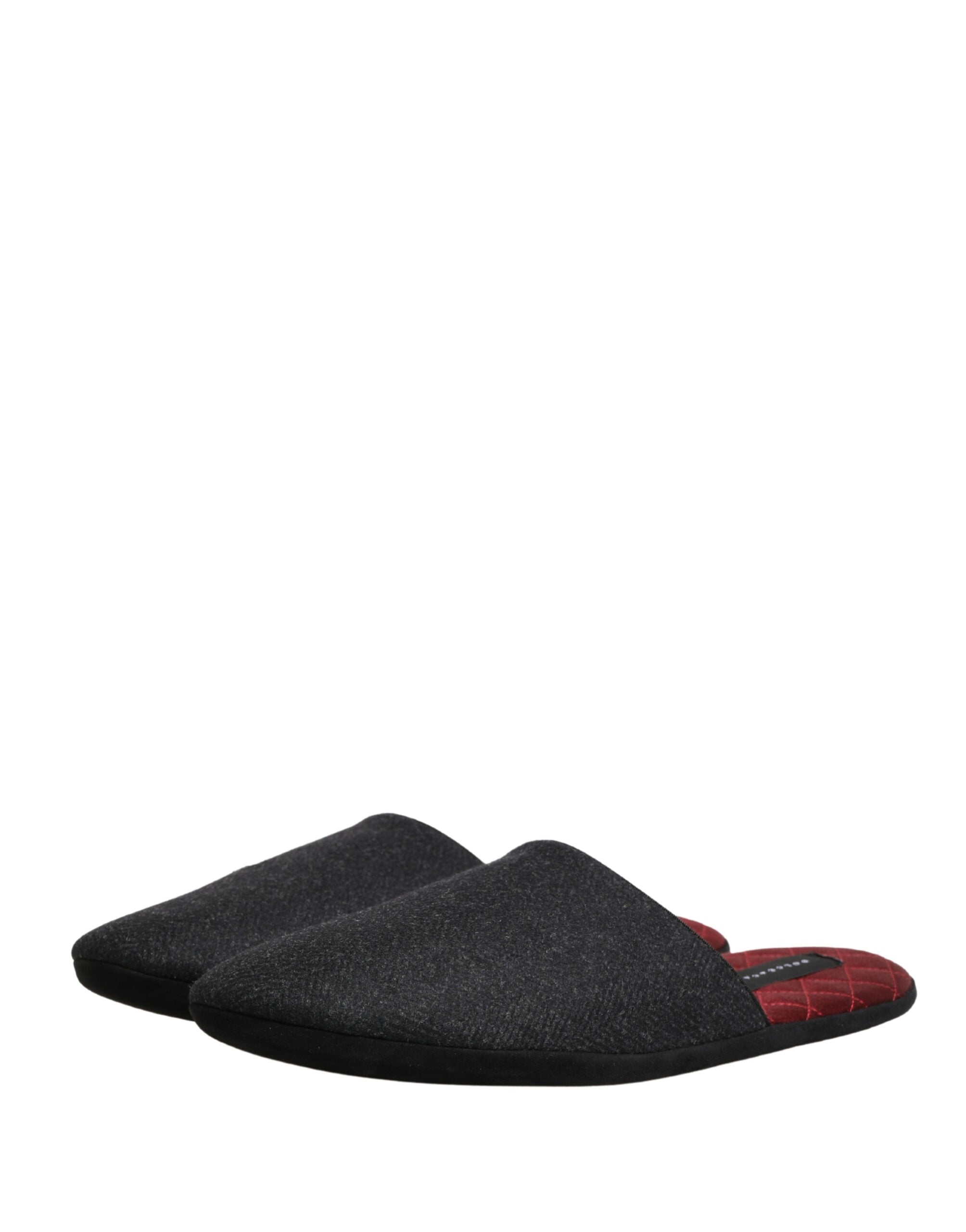 Dolce & Gabbana Anthrazit Woll-Kaschmir Stepp-Slipper-5