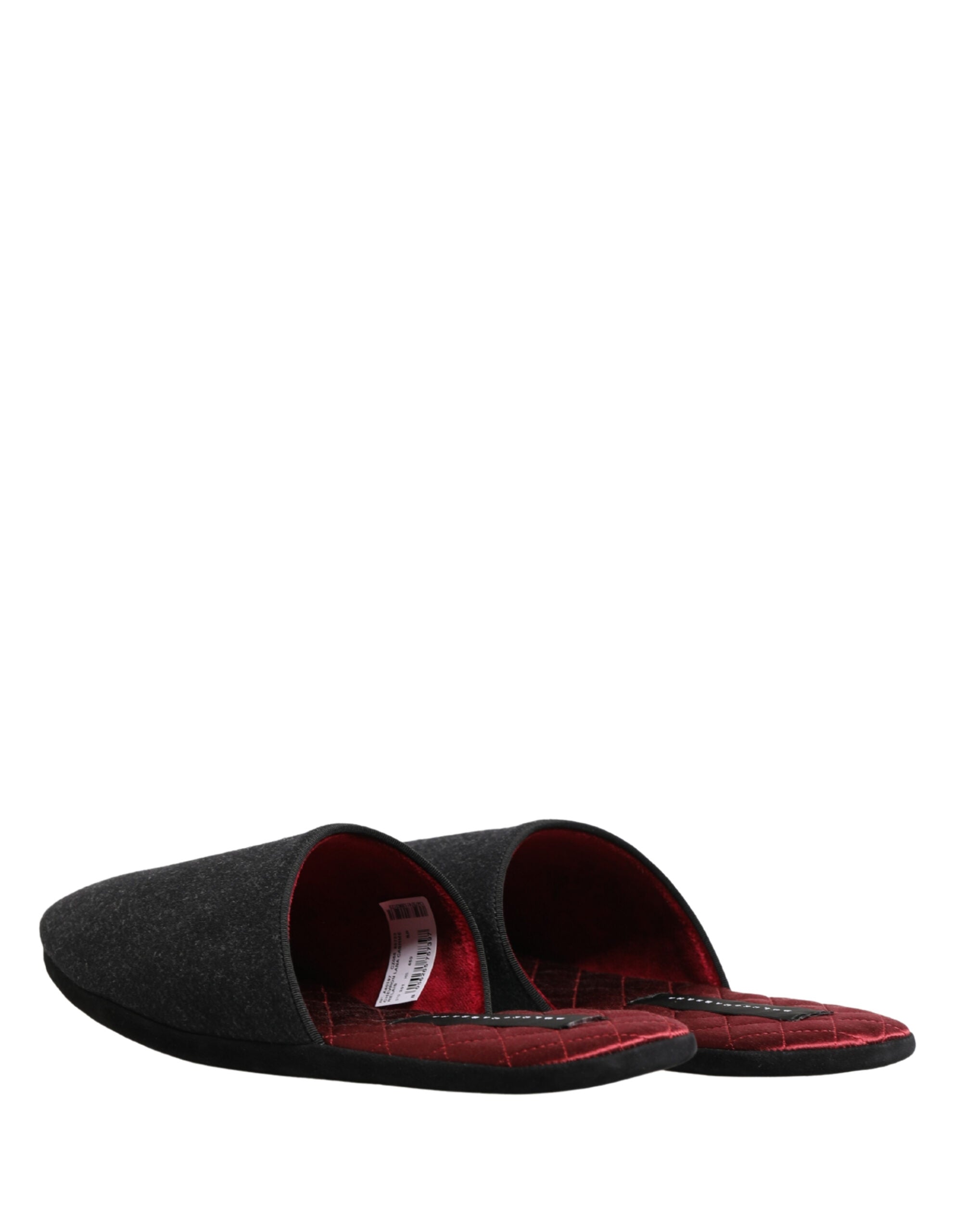 Dolce & Gabbana Anthrazit Woll-Kaschmir Stepp-Slipper-6