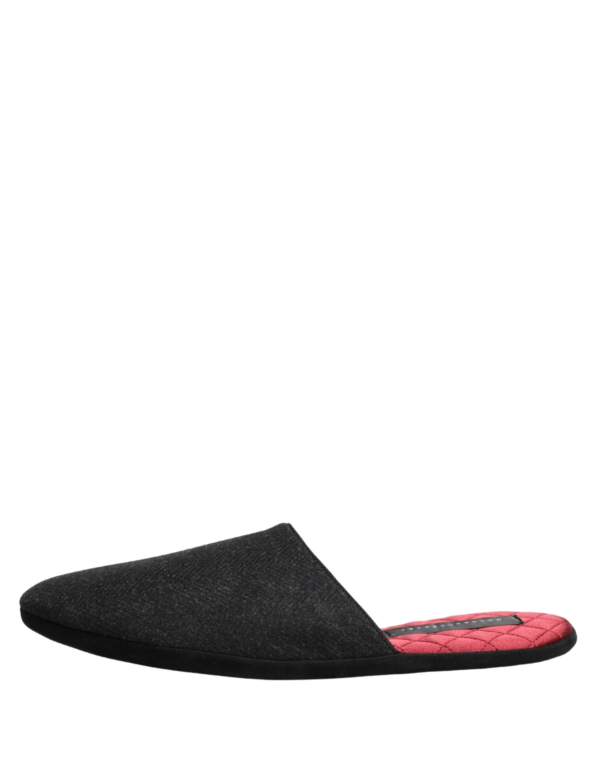 Dolce & Gabbana Anthrazit Woll-Kaschmir Stepp-Slipper-7