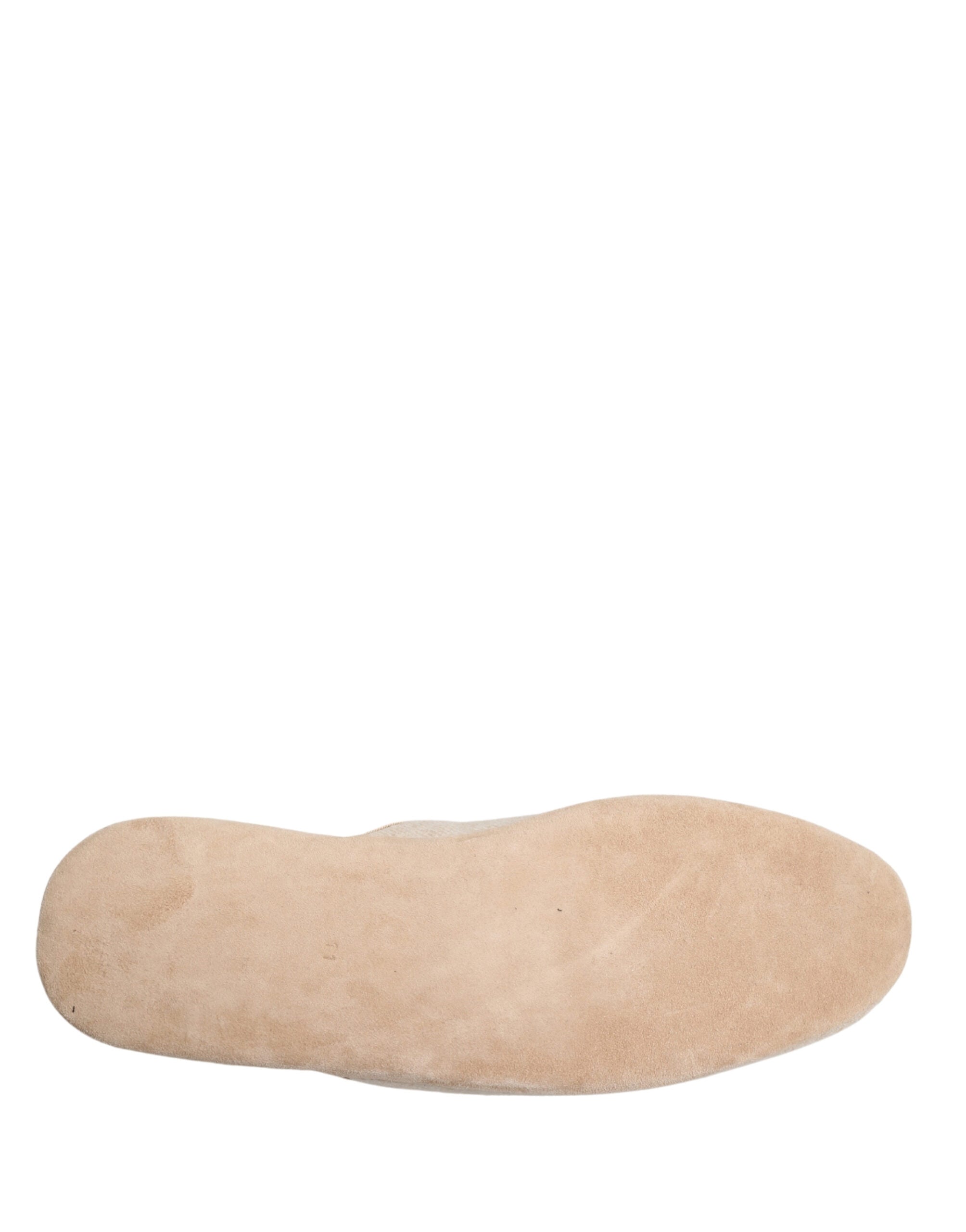 Dolce & Gabbana Beige Shetland Wool Red Quilted Slippers Shoes-8