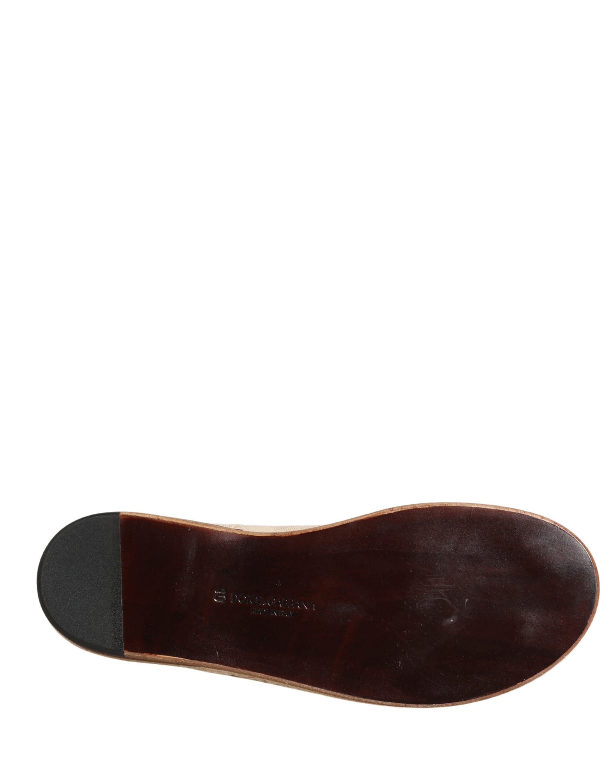 Dolce & Gabbana Beige Canvas Lace-Up Derby Shoes with Espadrille Sole-8
