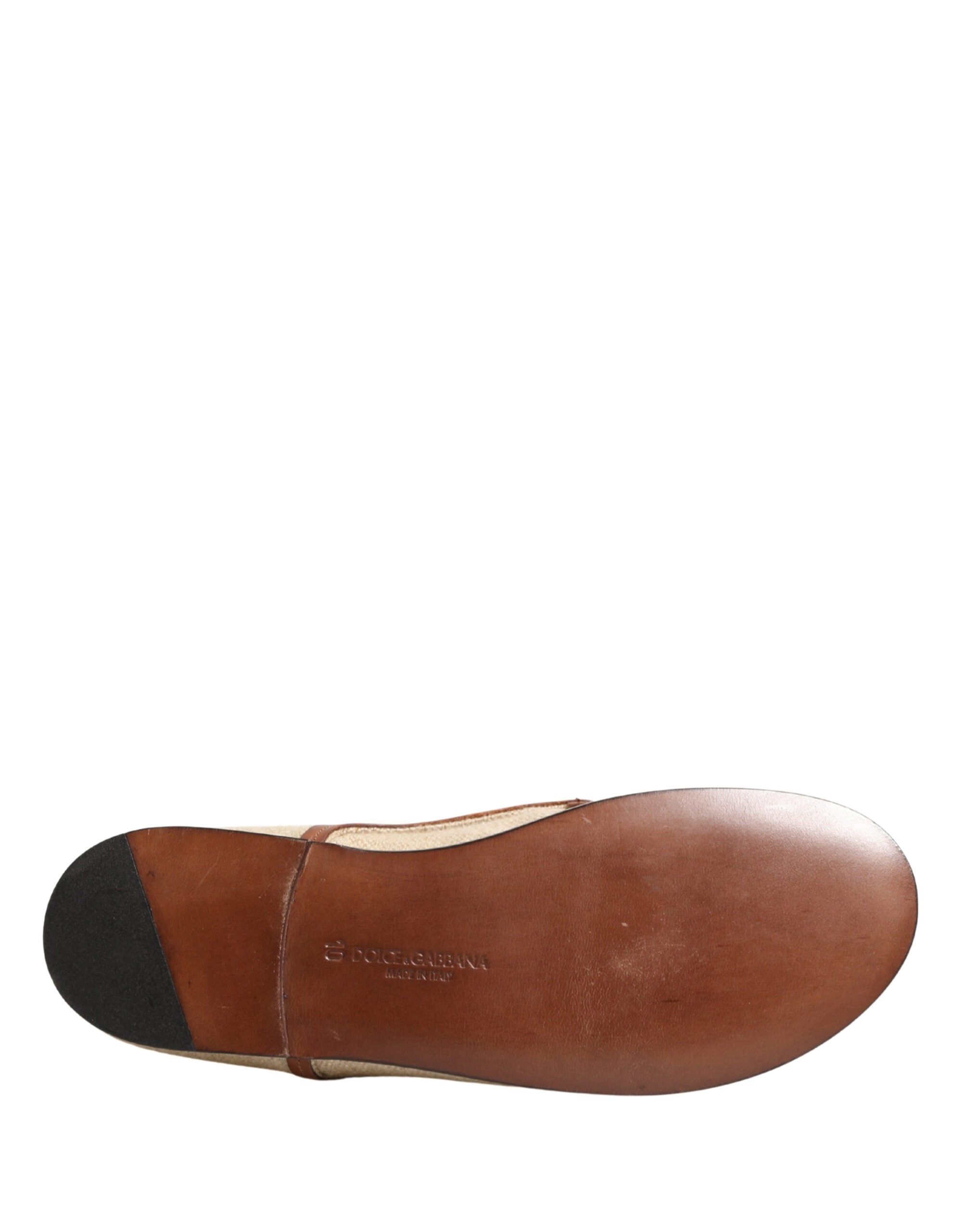 Dolce & Gabbana Men's Beige Canvas Lace-Up Derbies-8