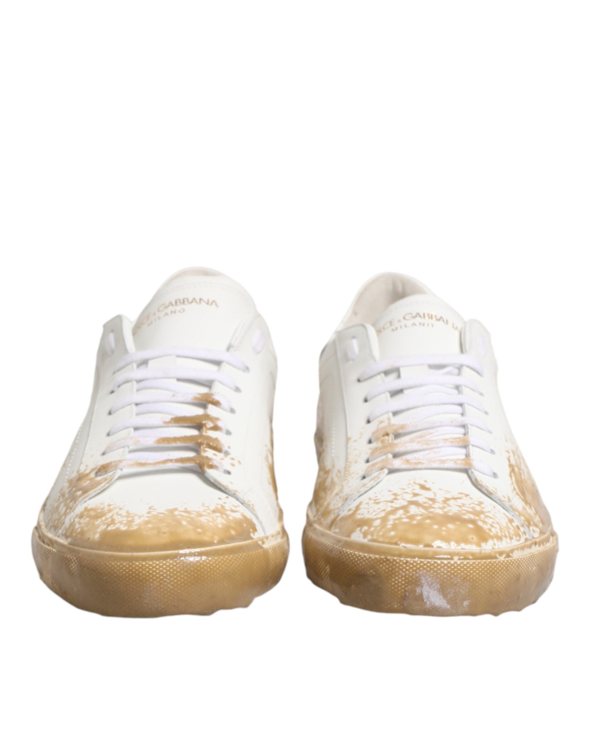 Dolce & Gabbana White Patent Leather Low-Top Sneakers-3