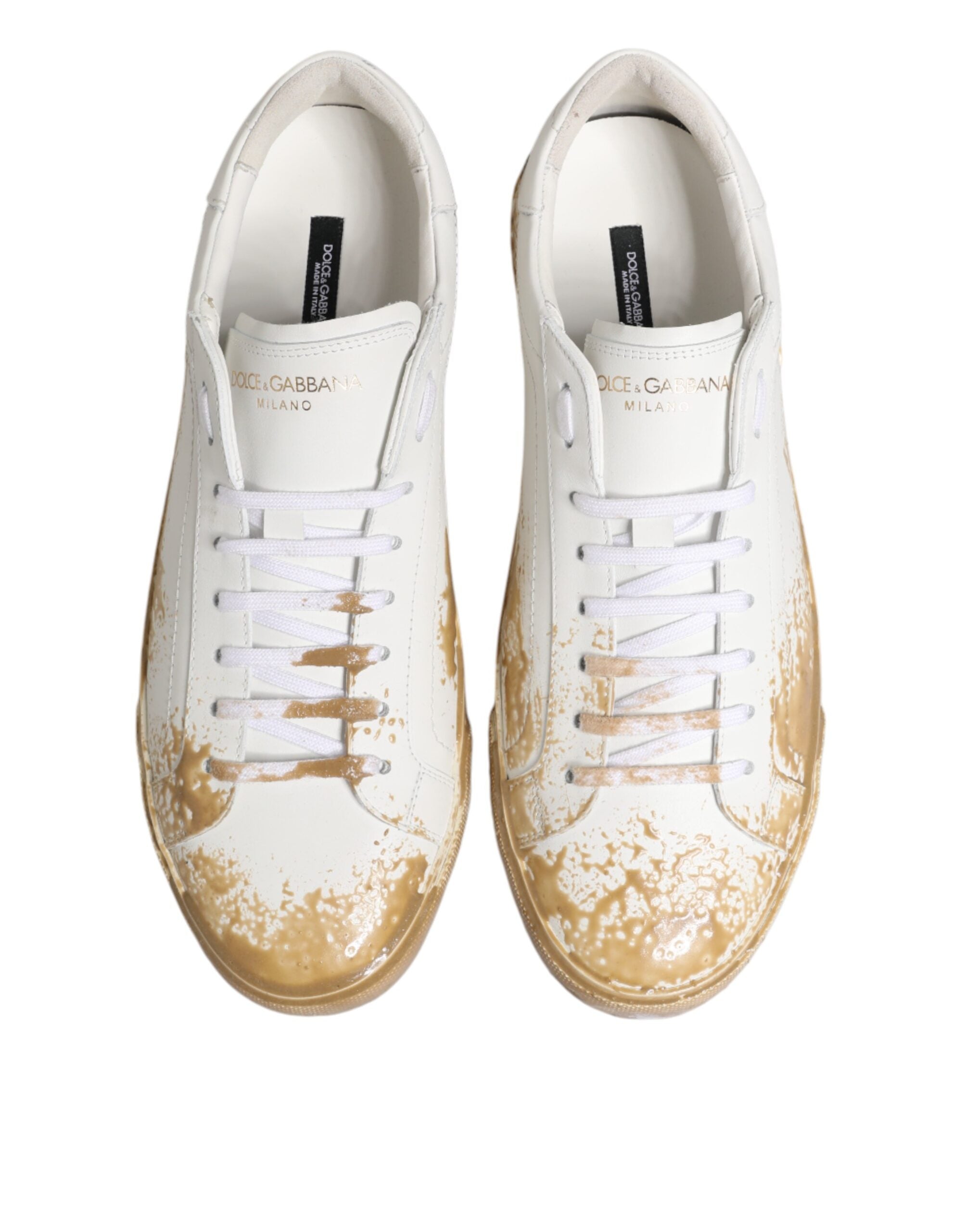 Dolce & Gabbana White Patent Leather Low-Top Sneakers-4