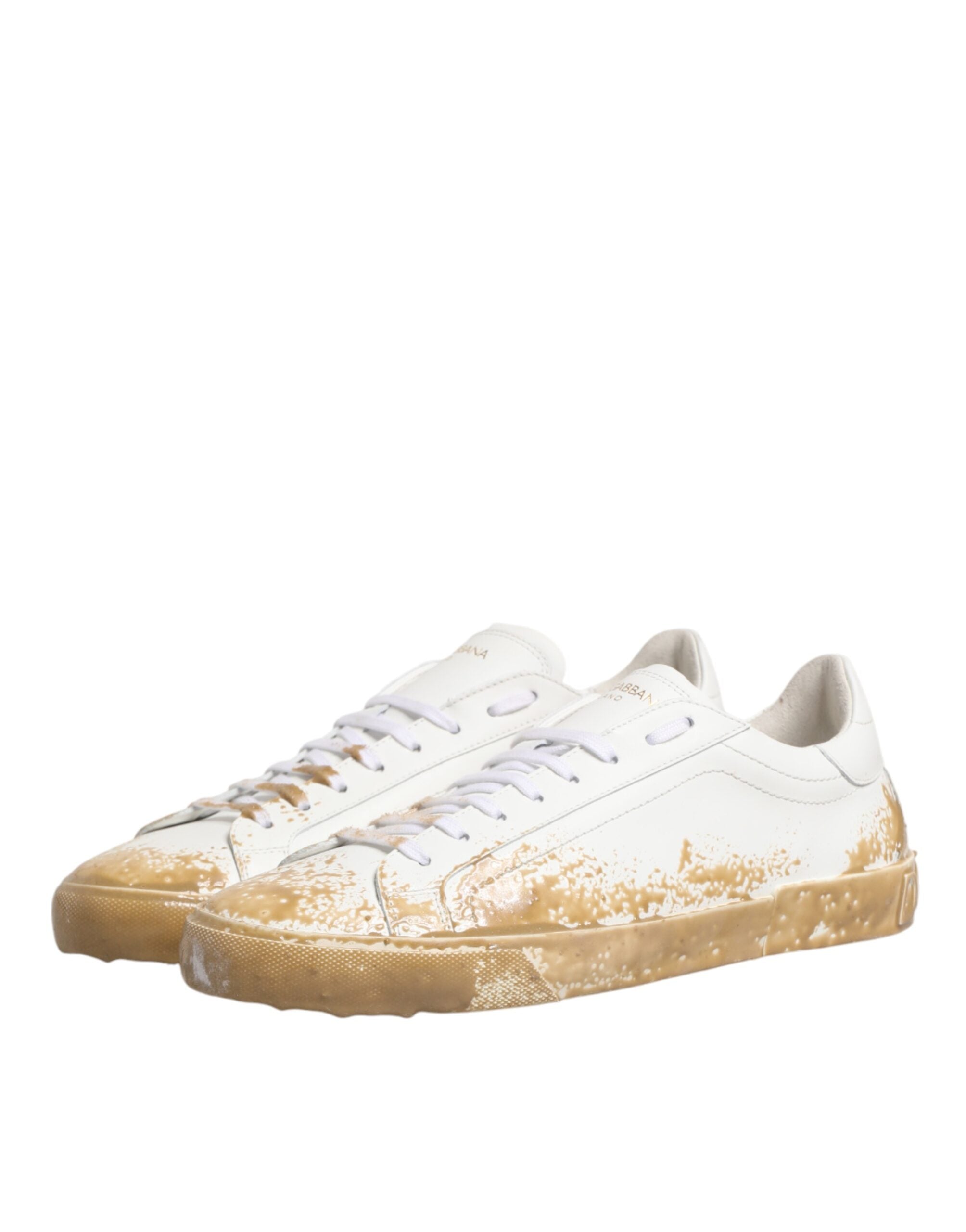 Dolce & Gabbana White Patent Leather Low-Top Sneakers-5