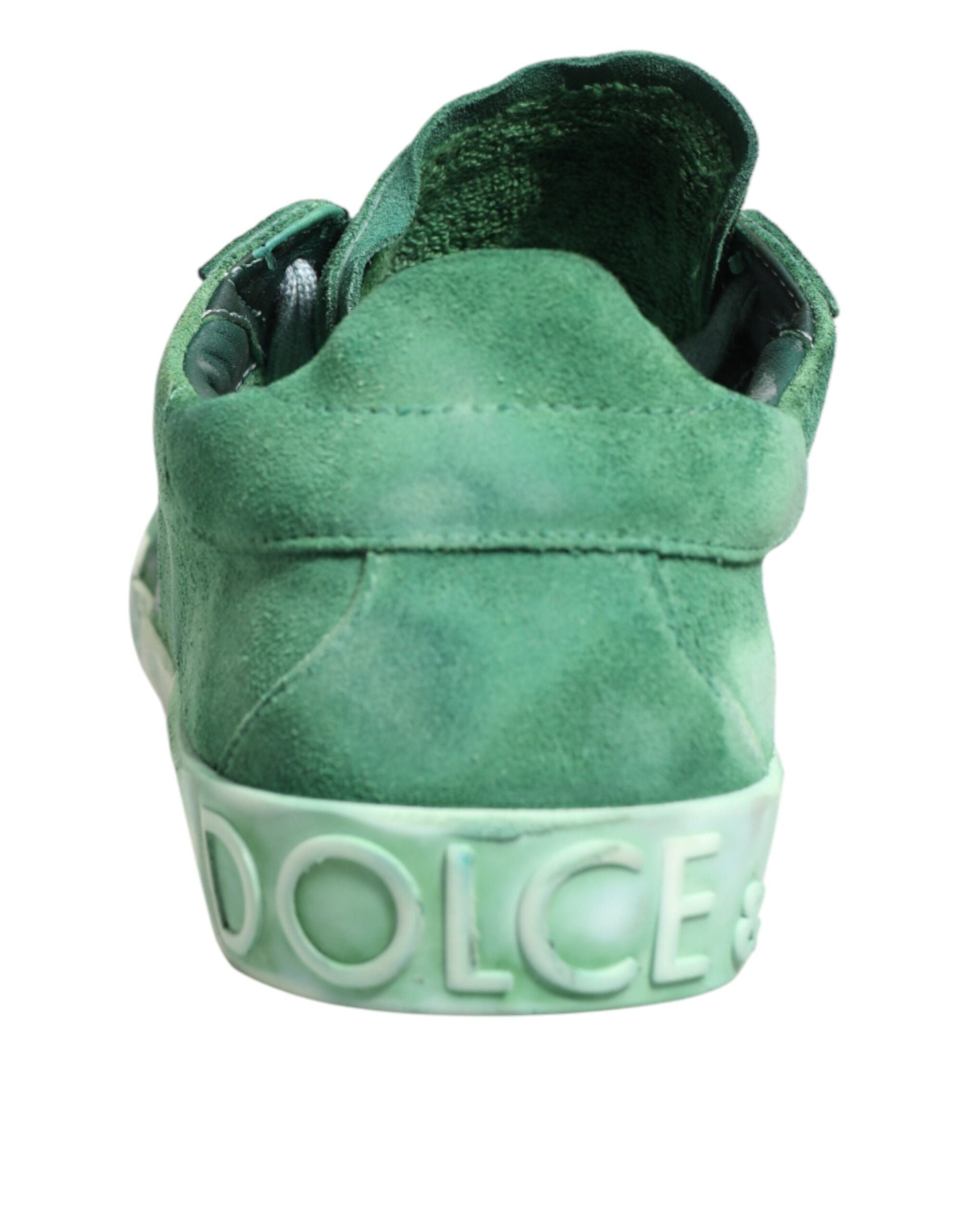 Dolce & Gabbana Green Suede Sneakers with DG Logo Sole, Low-Top-8