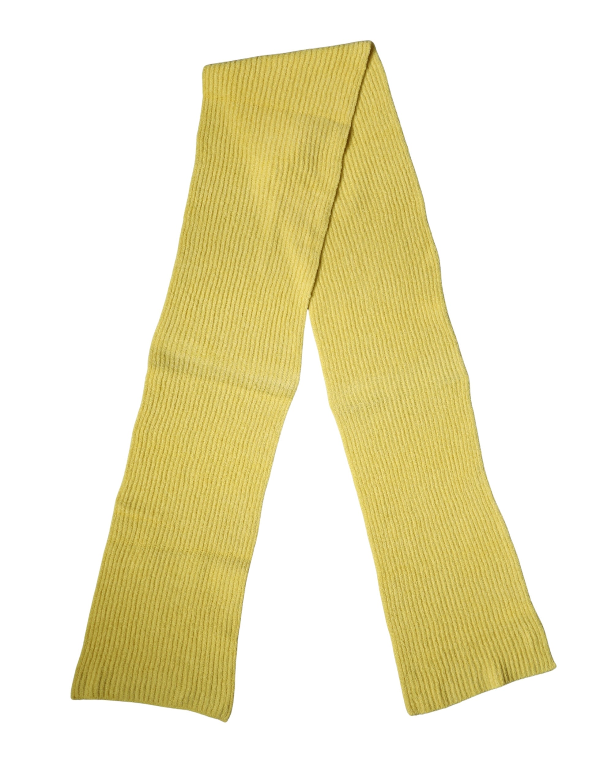 Dolce & Gabbana Men's Yellow Cotton Knit Scarf 270cm x 31cm-2