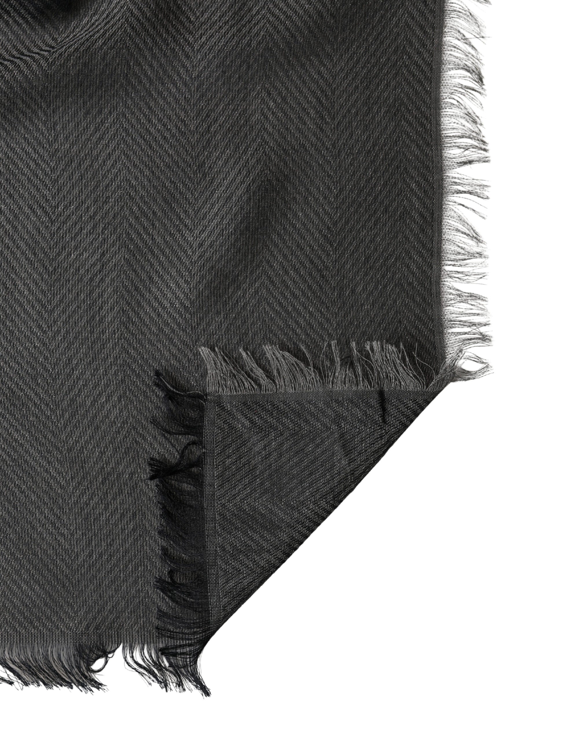 Dolce & Gabbana Black Modal Warm Scarf with Fringes 140cm x 134cm Men's Scarf-3