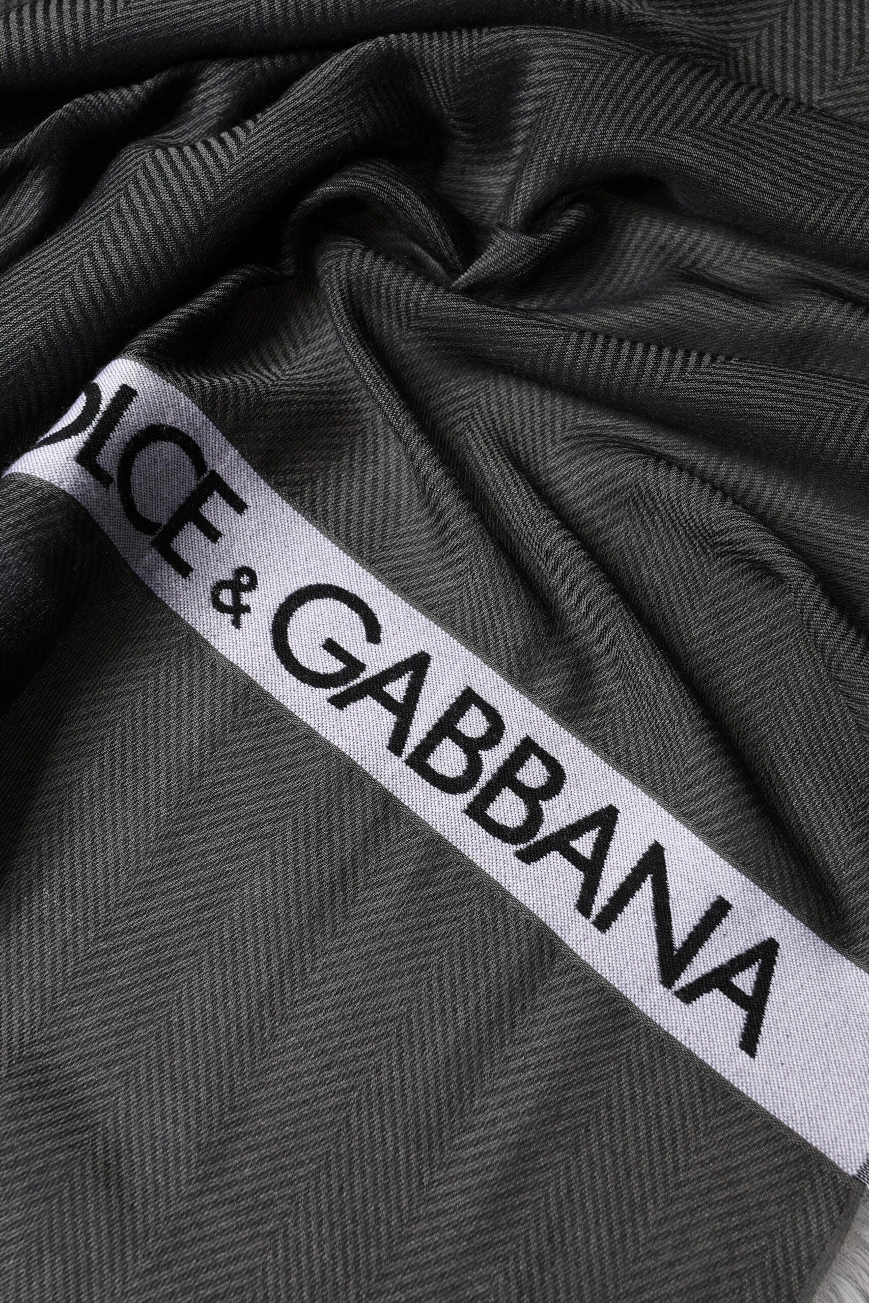 Dolce & Gabbana Black Modal Warm Scarf with Fringes 140cm x 134cm Men's Scarf-4
