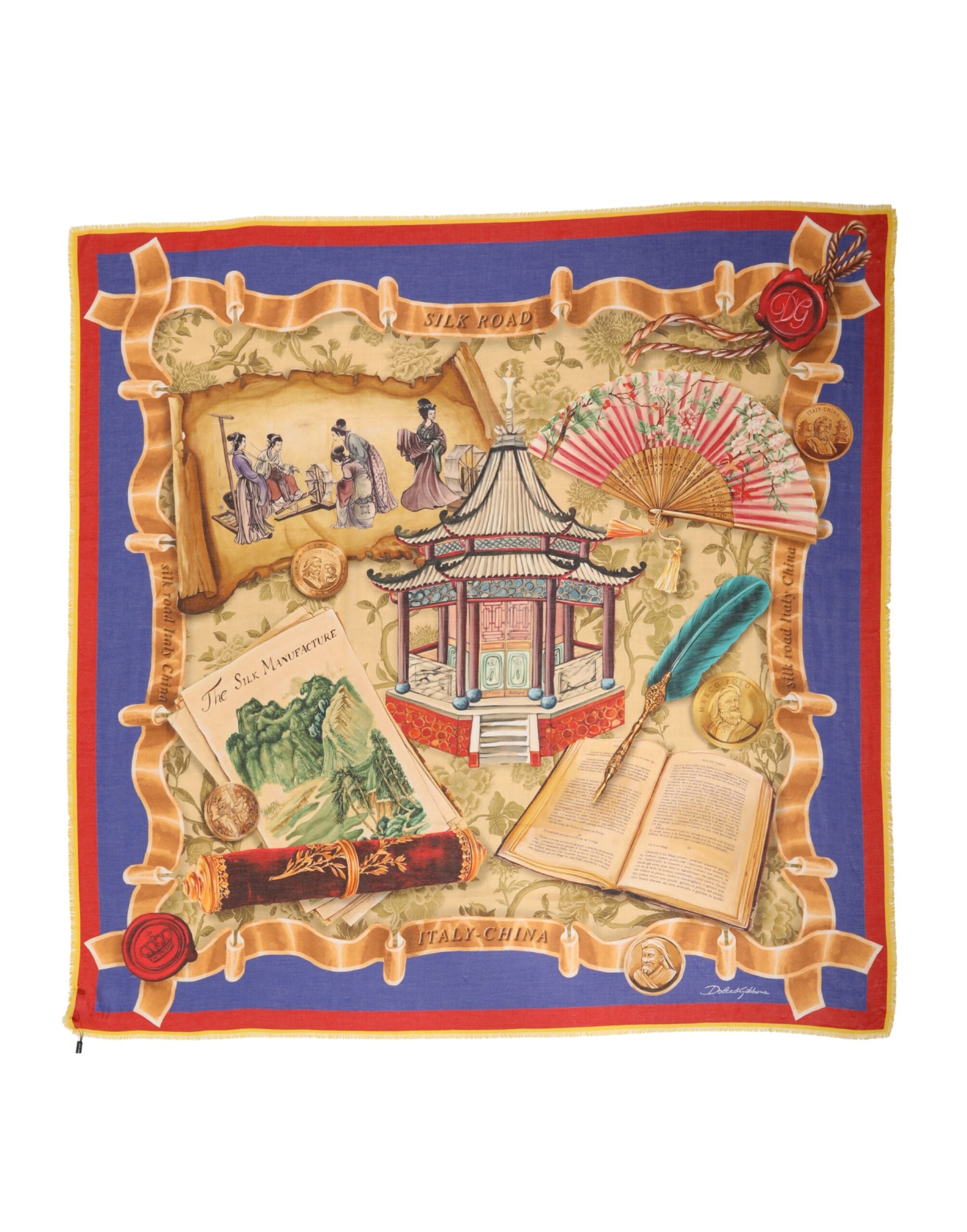 Dolce & Gabbana Mehrfarbiger Schal aus Italien/China 140cm x 130cm-1