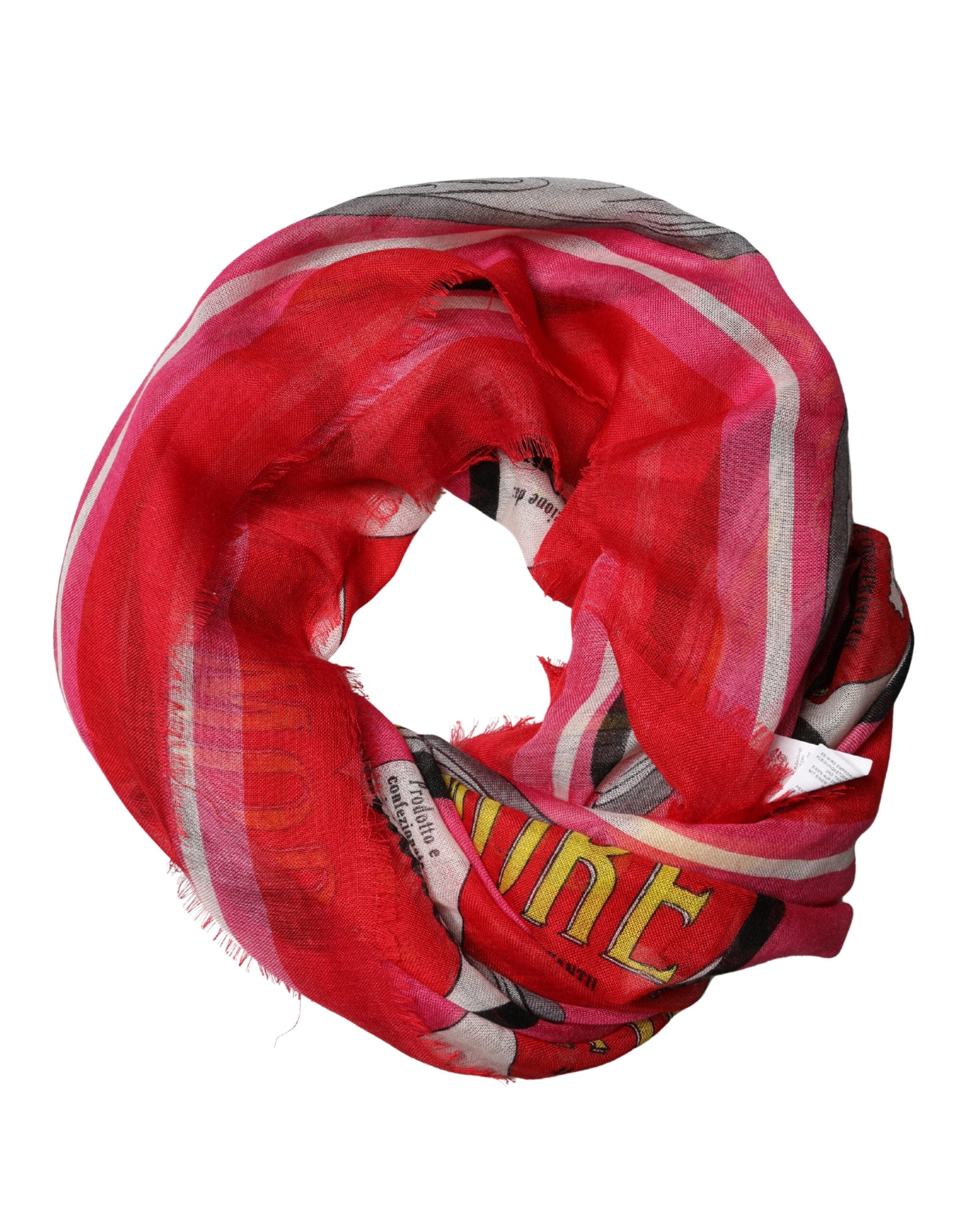 Dolce & Gabbana Pink DG Amore Print Scarf 140cm x 140cm-1