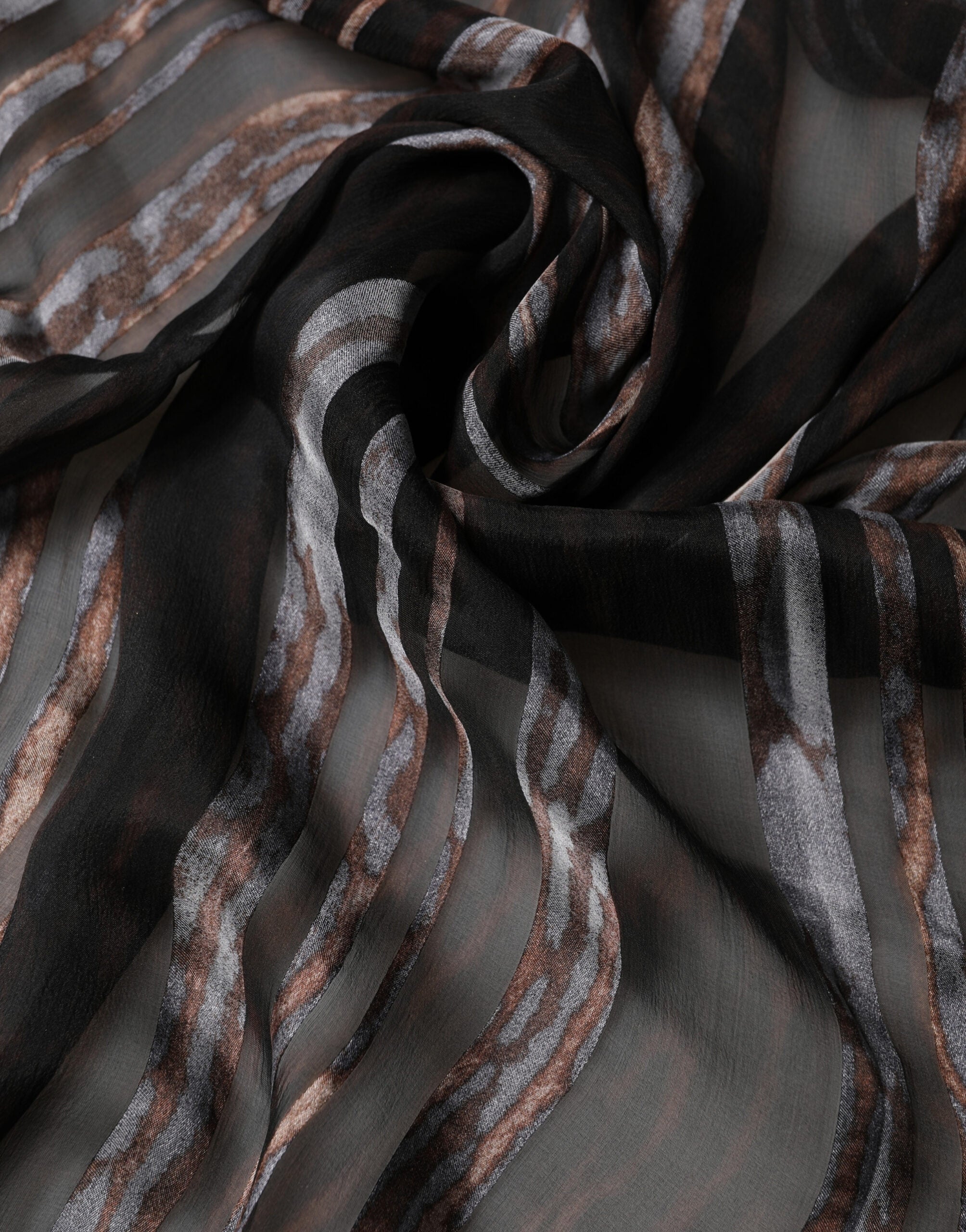 Dolce & Gabbana Black Striped Silk Scarf 193cm x 131cm Stole-3