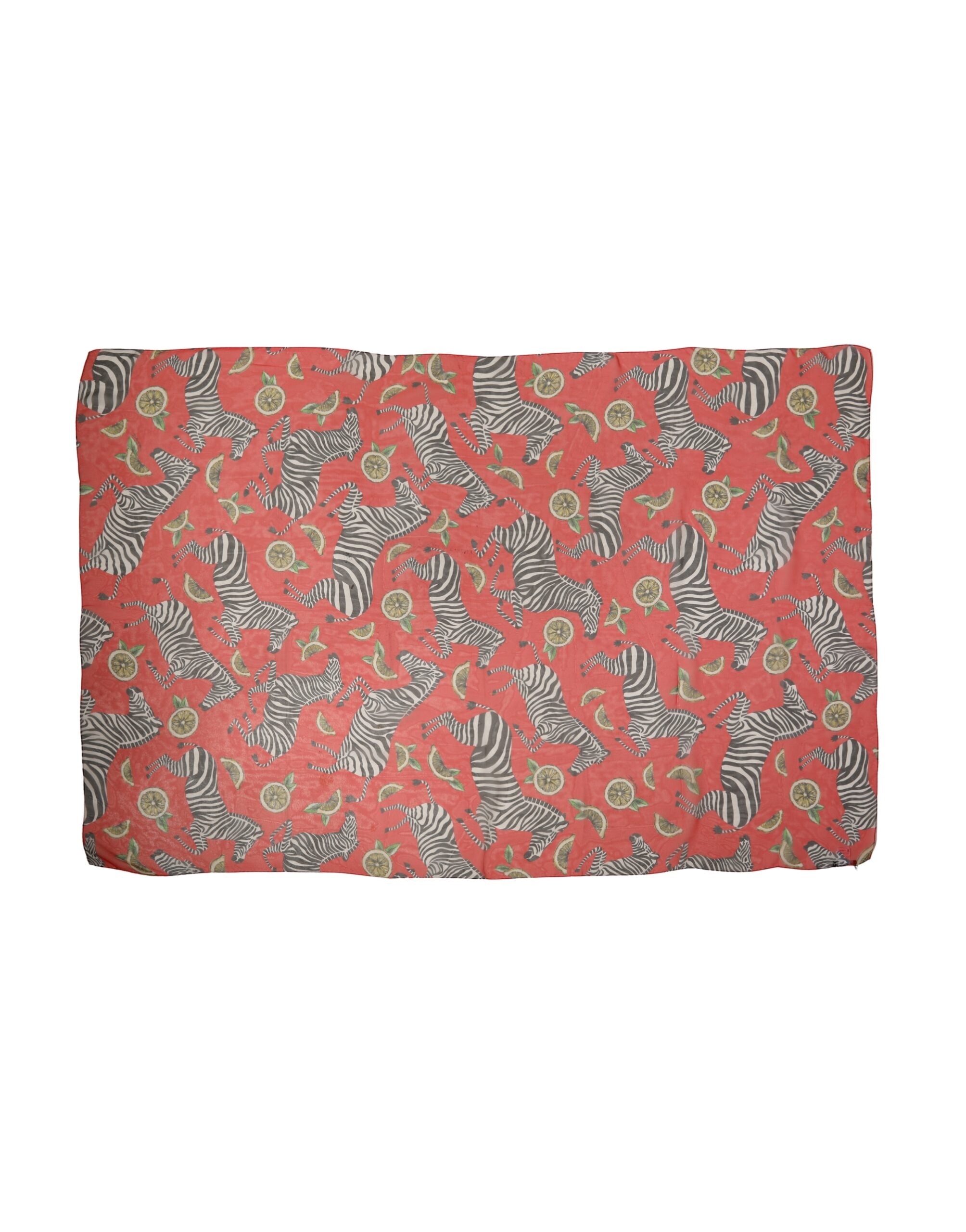 Dolce & Gabbana Roter Schal aus Seide im Zebra-Print, Wickeloptik, 200cm x 132cm-3