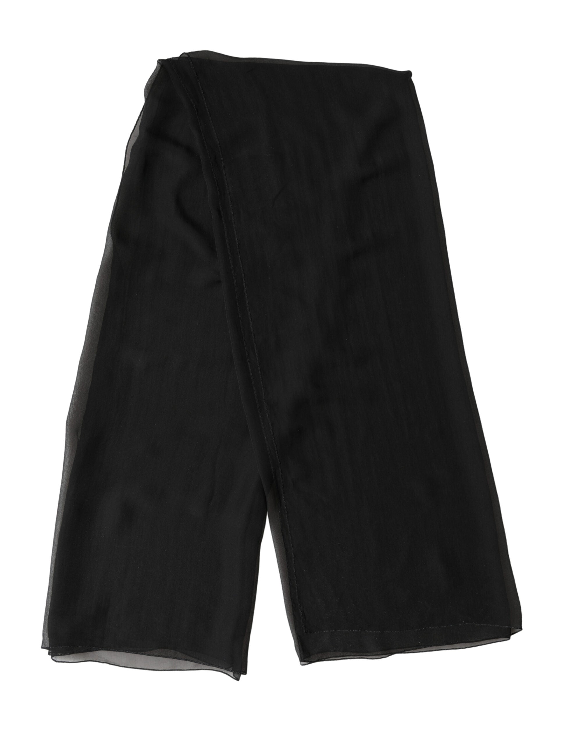Dolce & Gabbana Black Silk Neck Wrap Shawl Stole 167cm x 126cm-2
