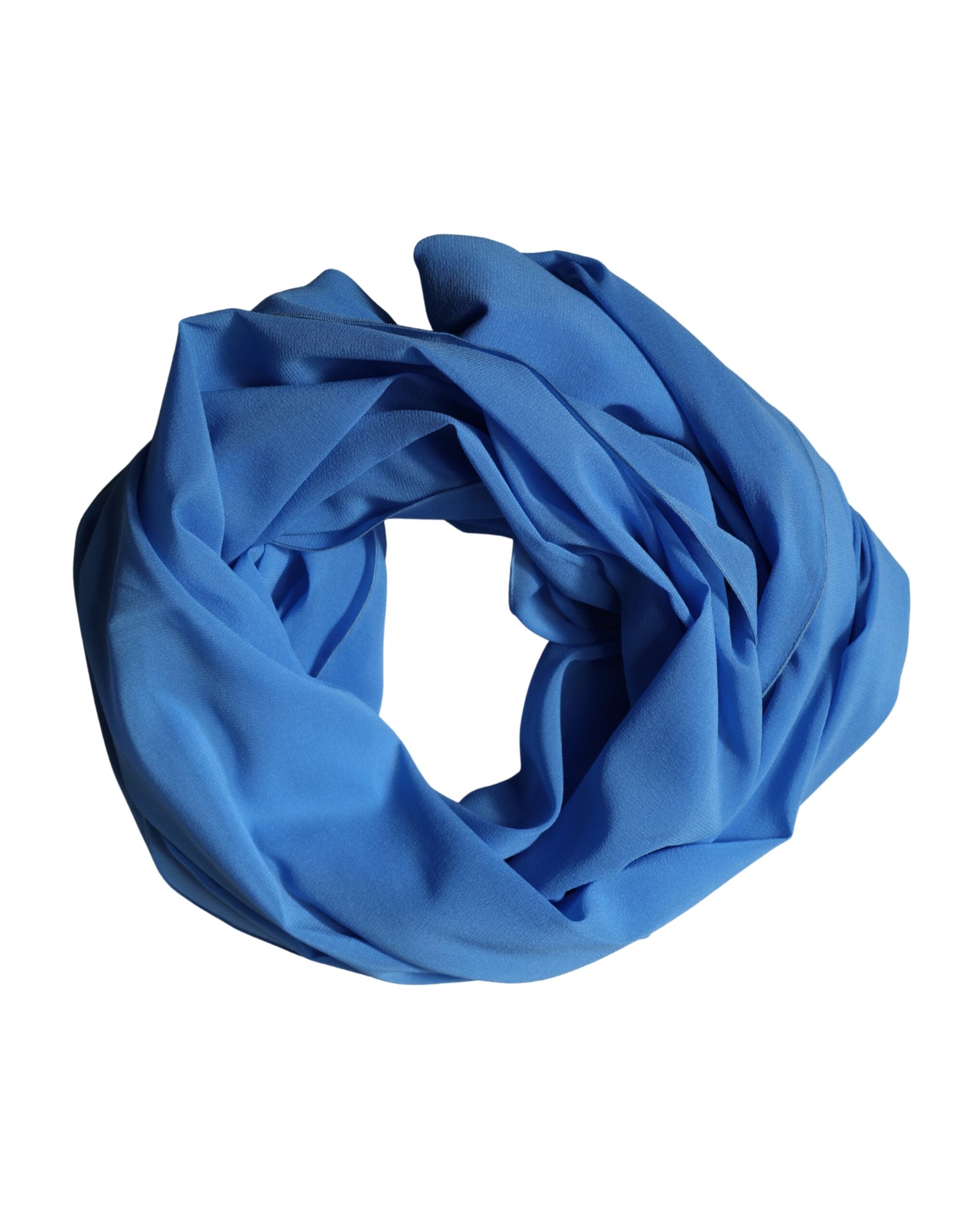 Dolce & Gabbana Blue Silk Neck Scarf Stole 200cm x 64cm Scarf-5