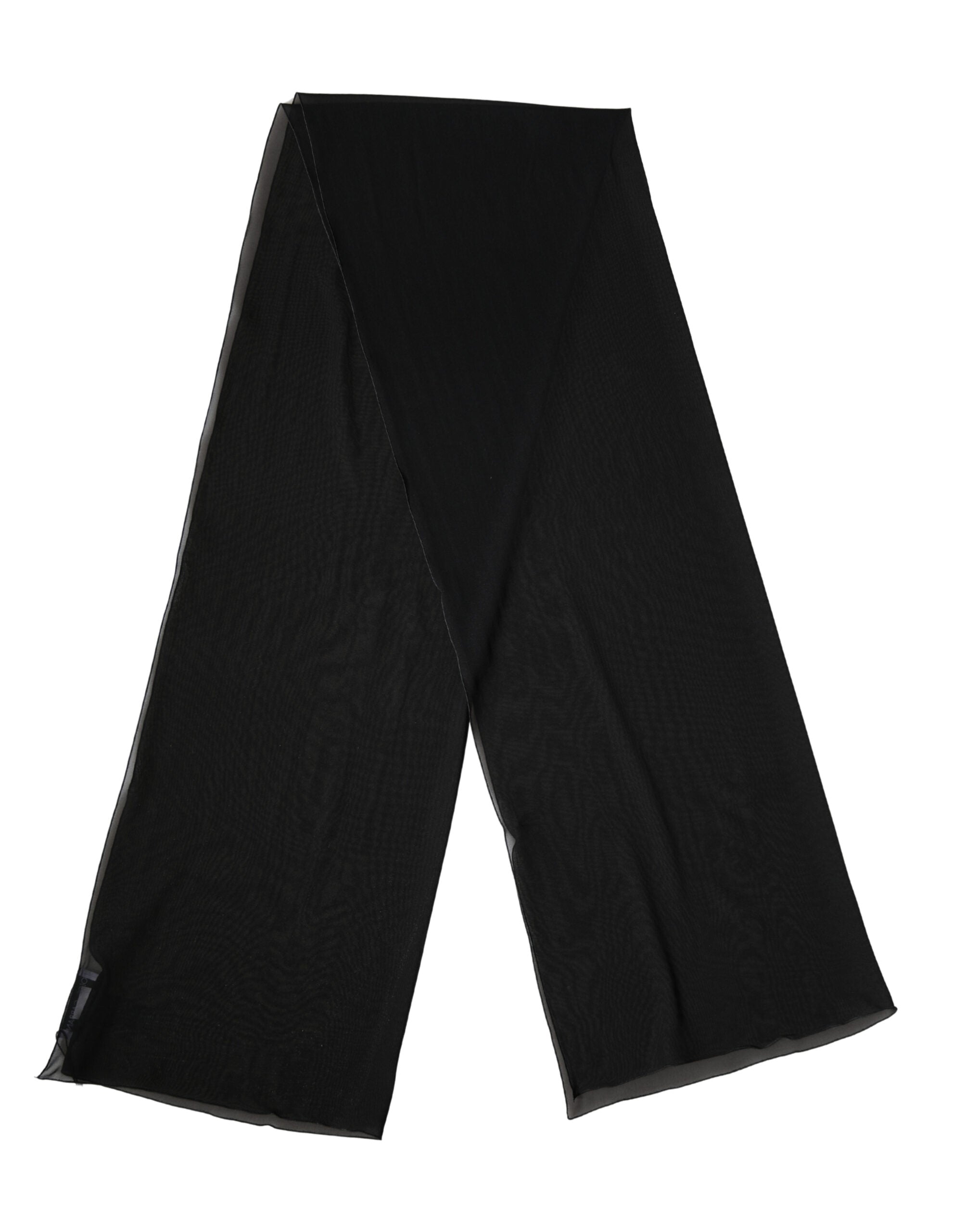 Dolce & Gabbana Schwarzer Seiden-Schal Stola 200cm x 64cm-2