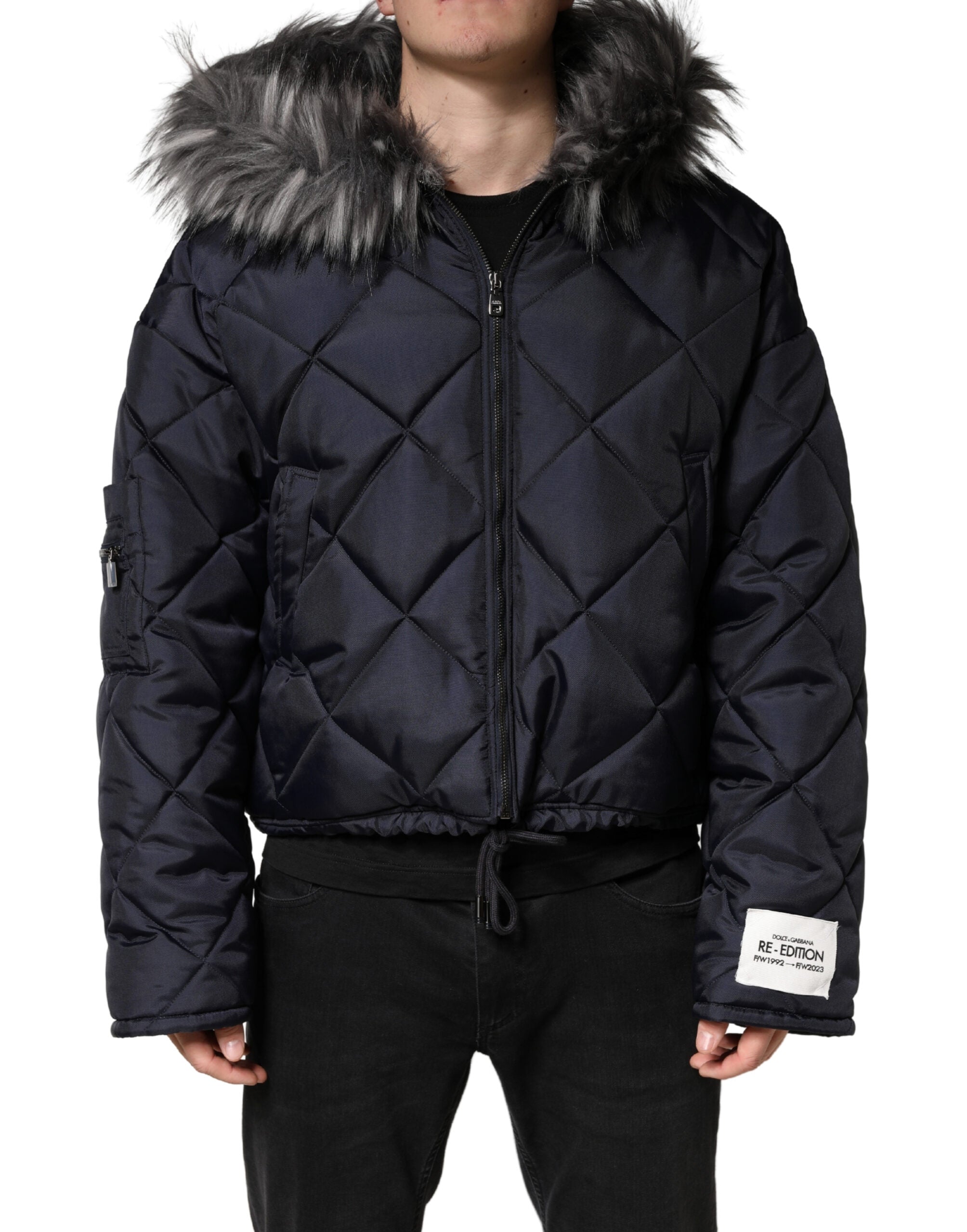 Dolce & Gabbana Black Quilted Lambskin Hooded Jacket-2