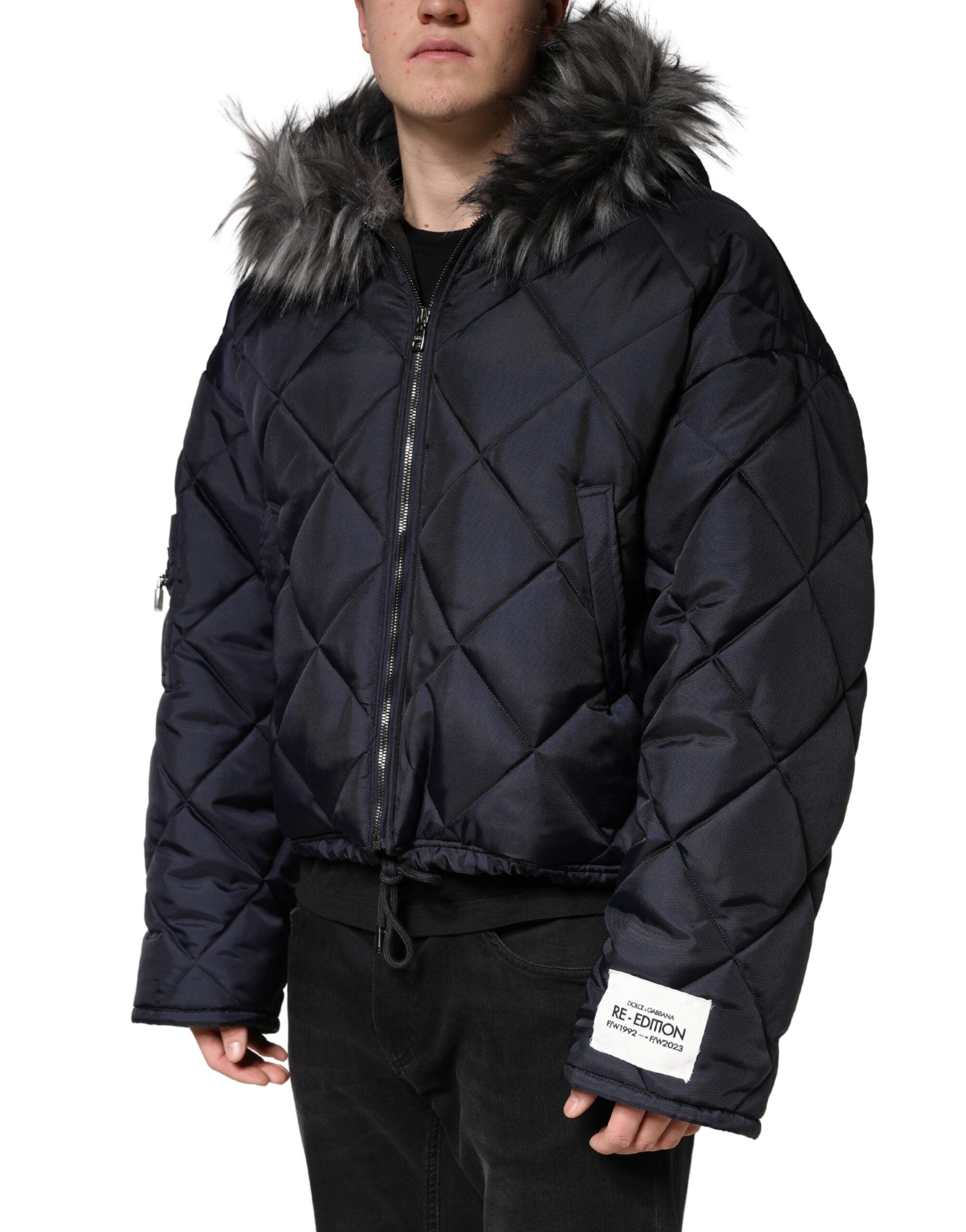 Dolce & Gabbana Black Quilted Lambskin Hooded Jacket-3