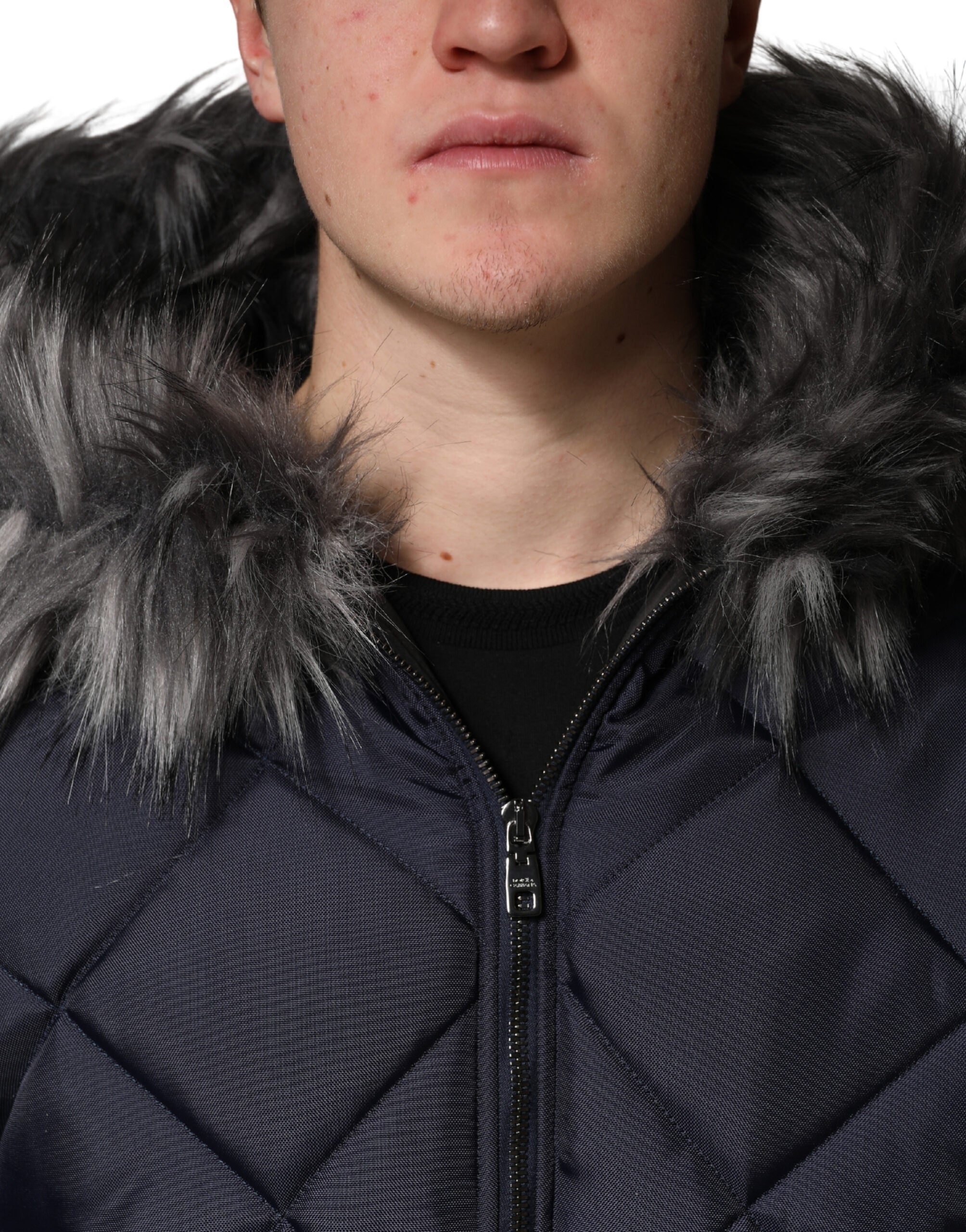 Dolce & Gabbana Black Quilted Lambskin Hooded Jacket-5