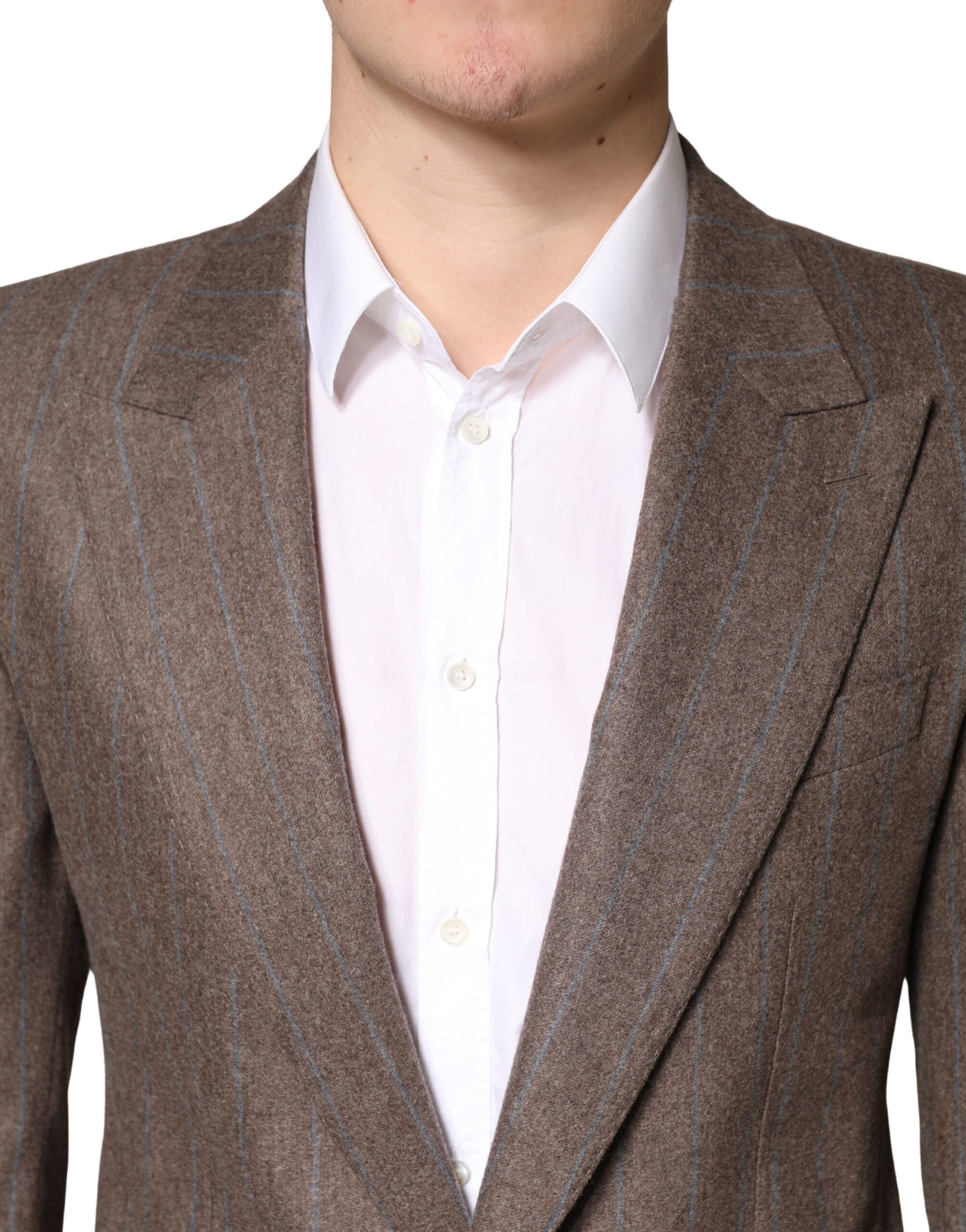Dolce & Gabbana Brown Pinstripe Single-Breasted Blazer-5