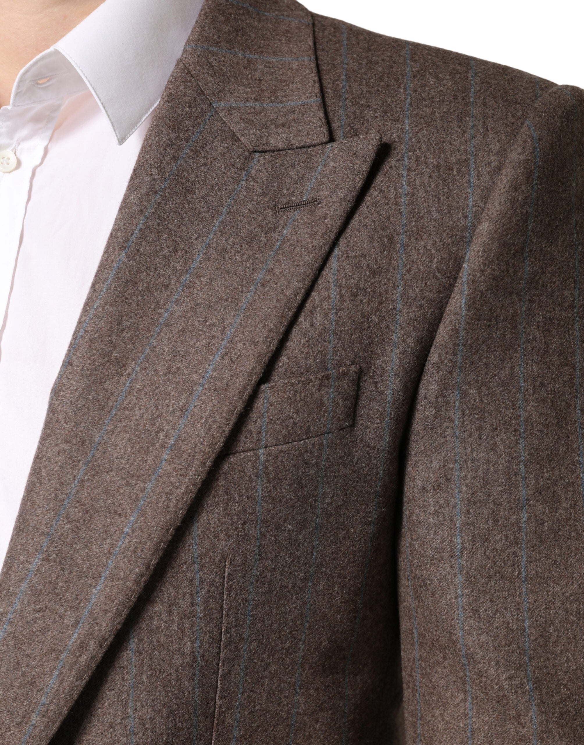 Dolce & Gabbana Brown Pinstripe Single-Breasted Blazer-6
