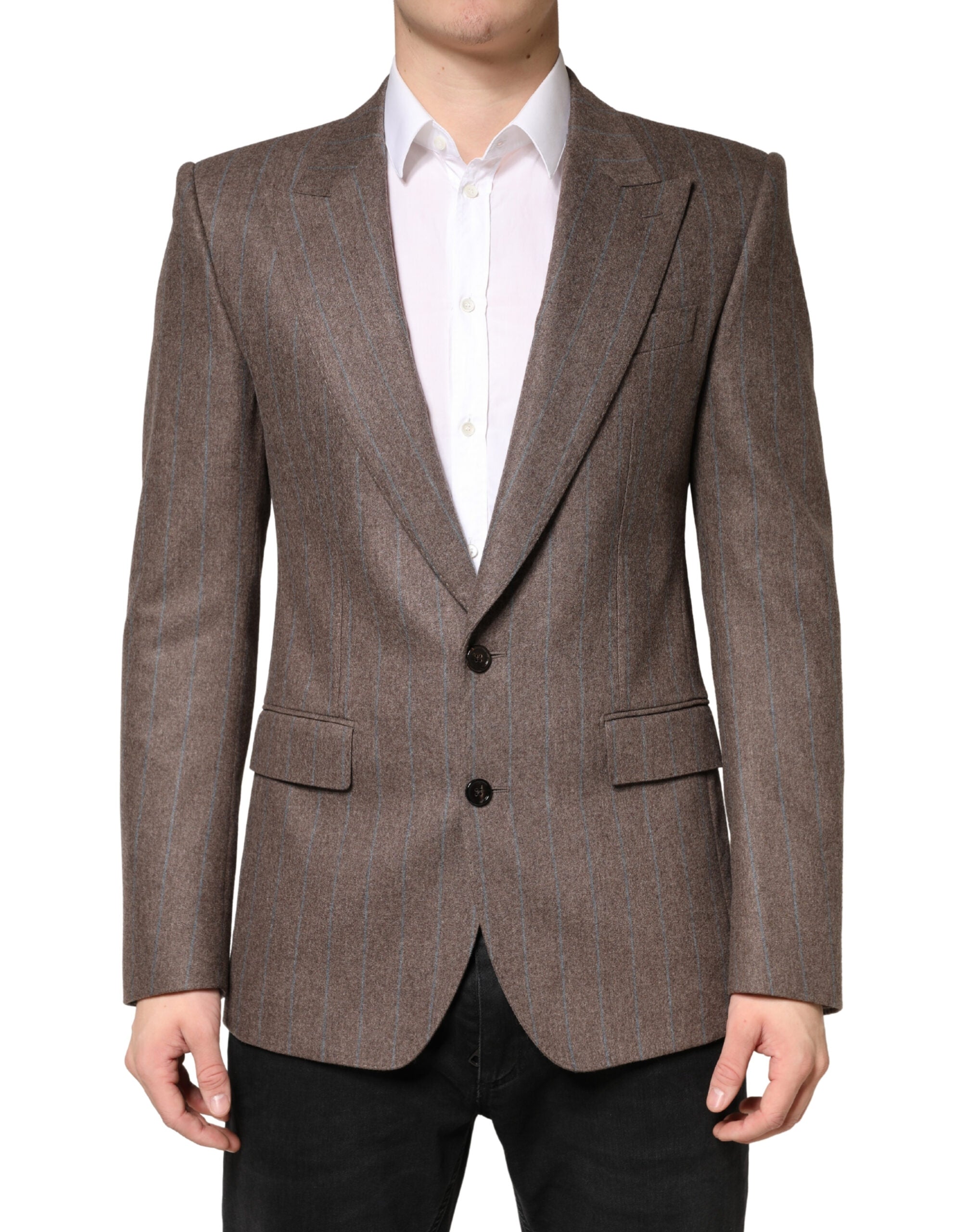 Dolce & Gabbana Brown Pinstripe Single-Breasted Blazer-2