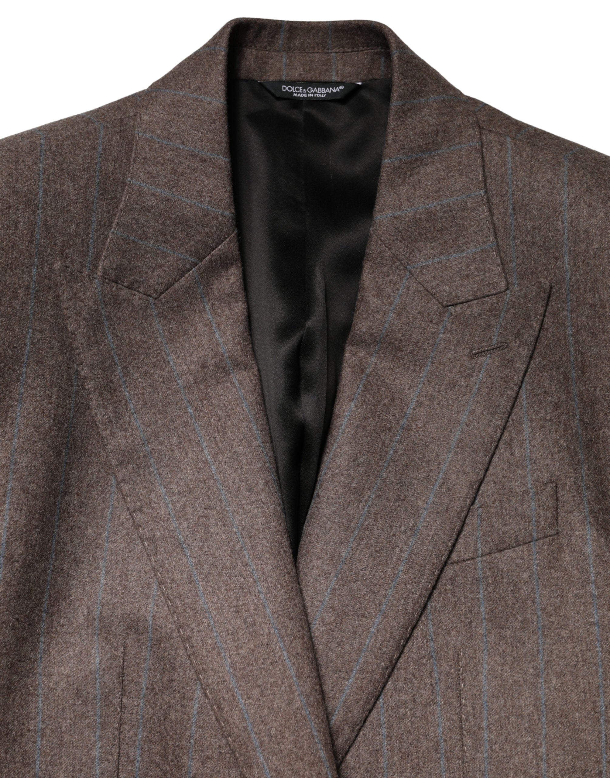 Dolce & Gabbana Brown Pinstripe Single-Breasted Blazer-7