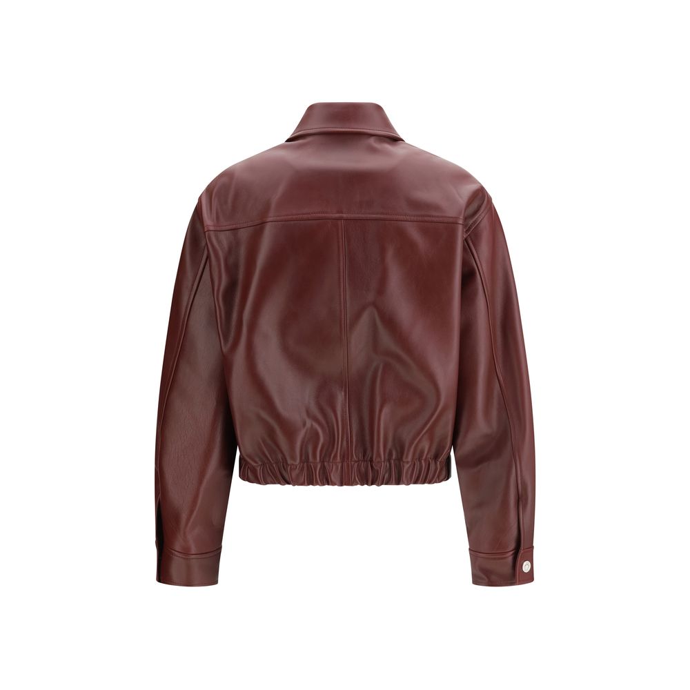 Versace Bordeaux Leather Jacket-2