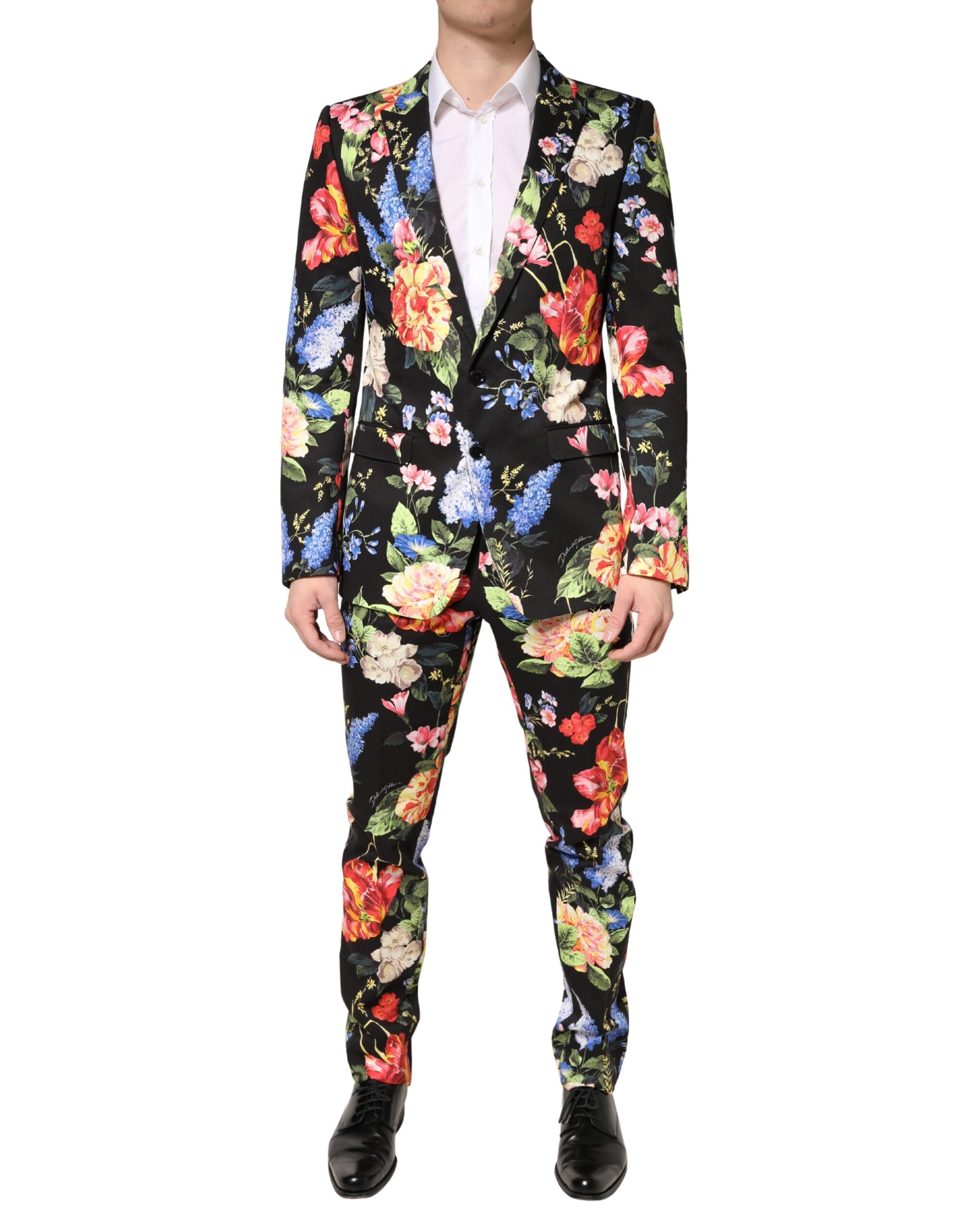 Dolce & Gabbana Schwarzer Blumen-Sakko-Anzug MARTINI 2-teilig-1