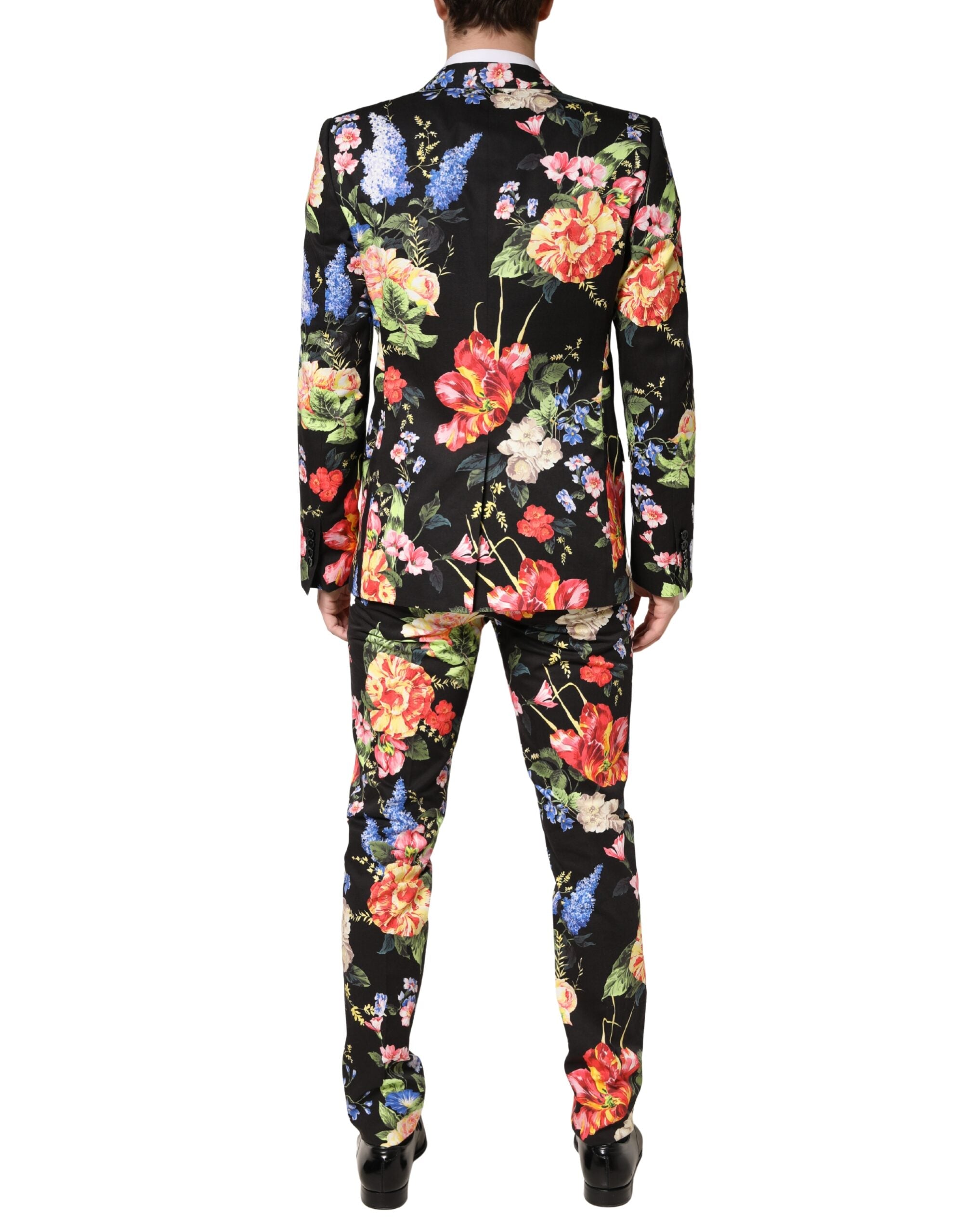 Dolce & Gabbana Schwarzer Blumen-Sakko-Anzug MARTINI 2-teilig-4