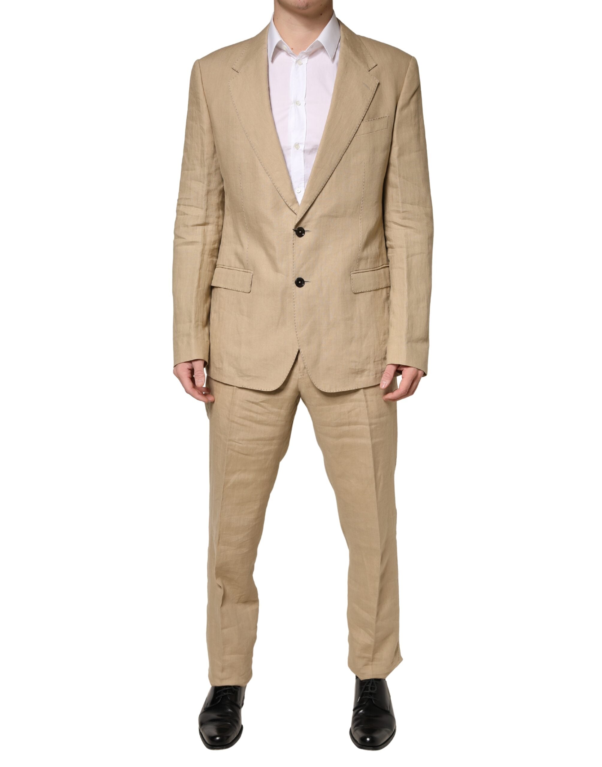 Dolce & Gabbana Beige TAORMINA Single-Breasted Formal 2-Piece Suit-2