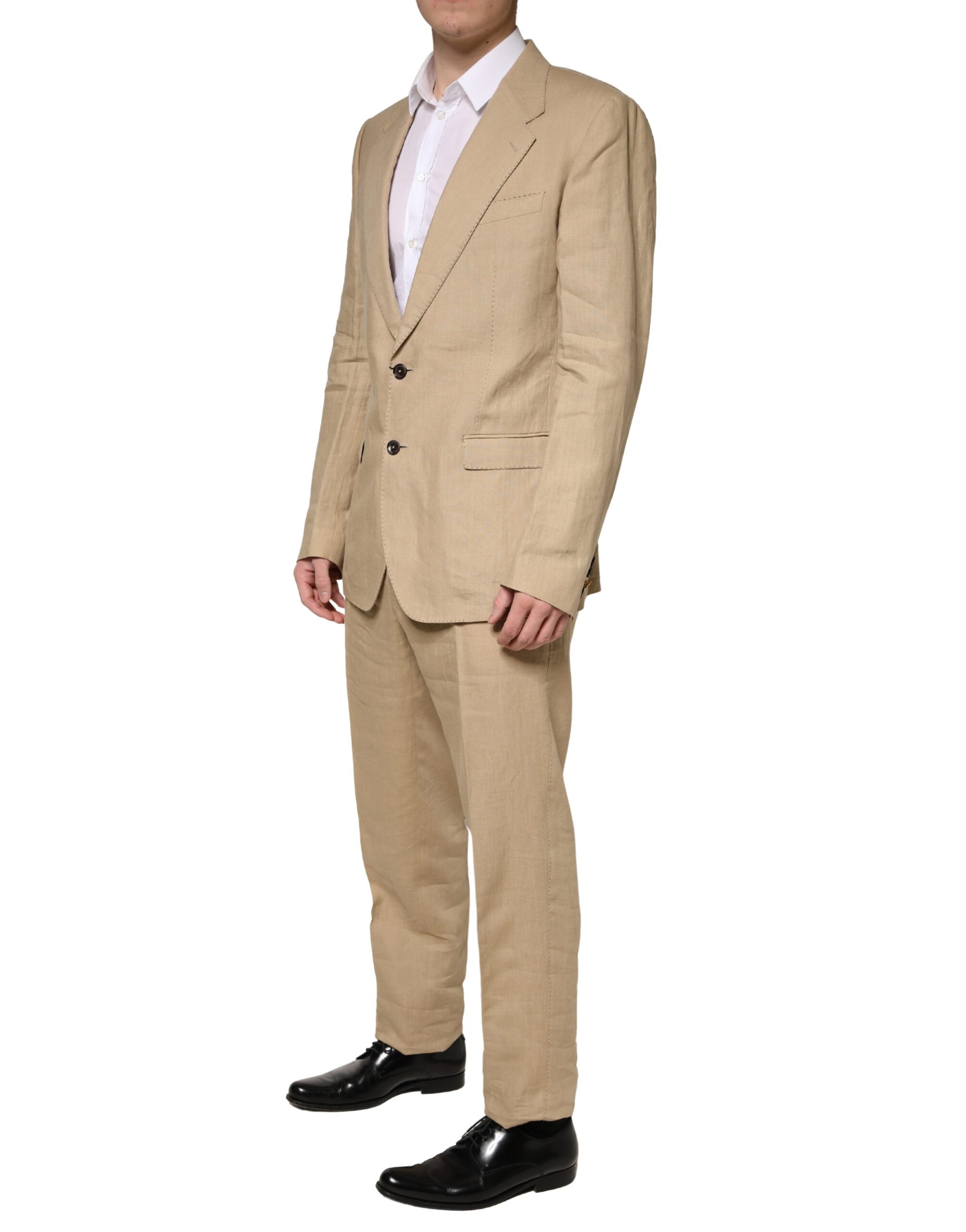 Dolce & Gabbana Beige TAORMINA Single-Breasted Formal 2-Piece Suit-3
