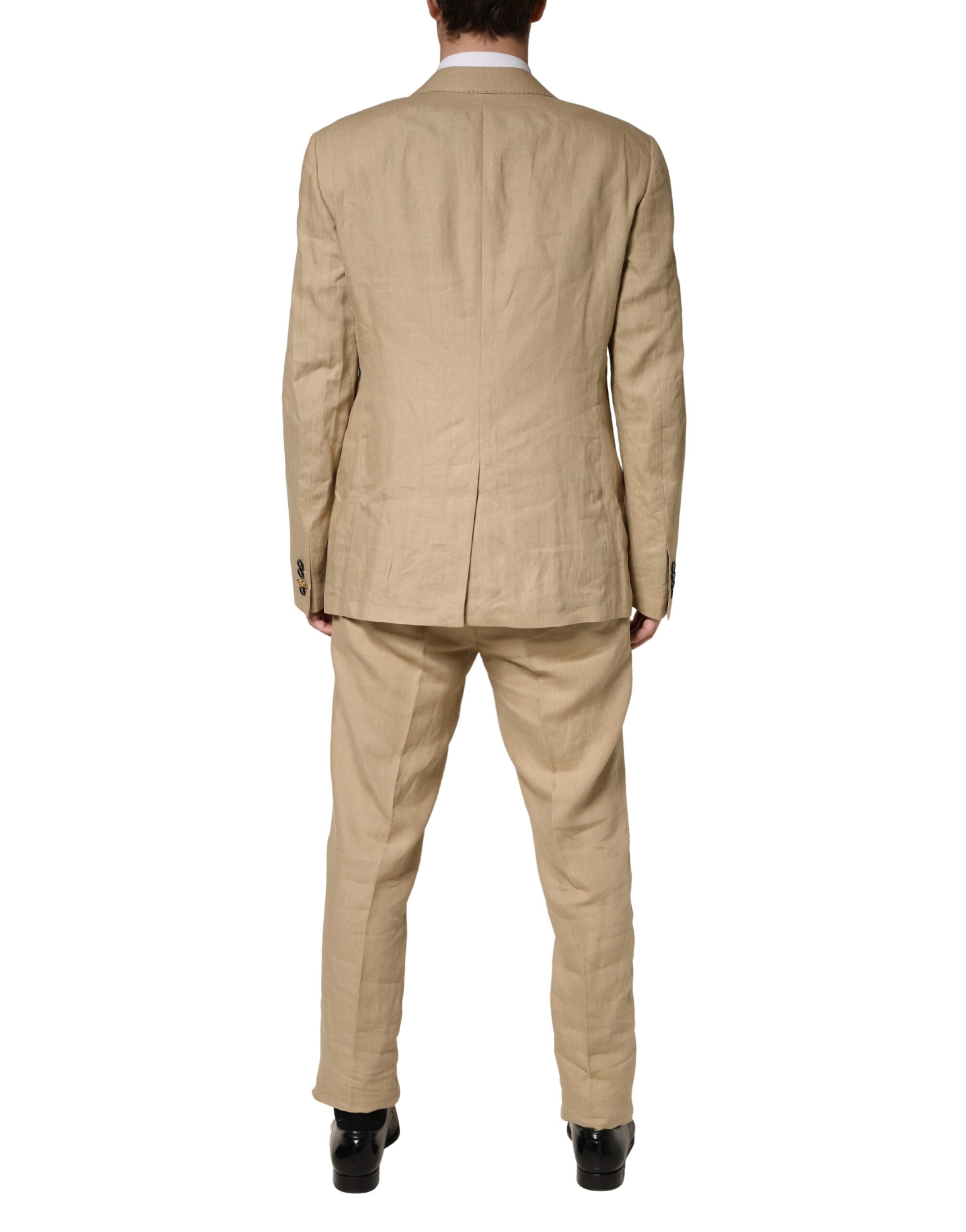 Dolce & Gabbana Beige TAORMINA Single-Breasted Formal 2-Piece Suit-4