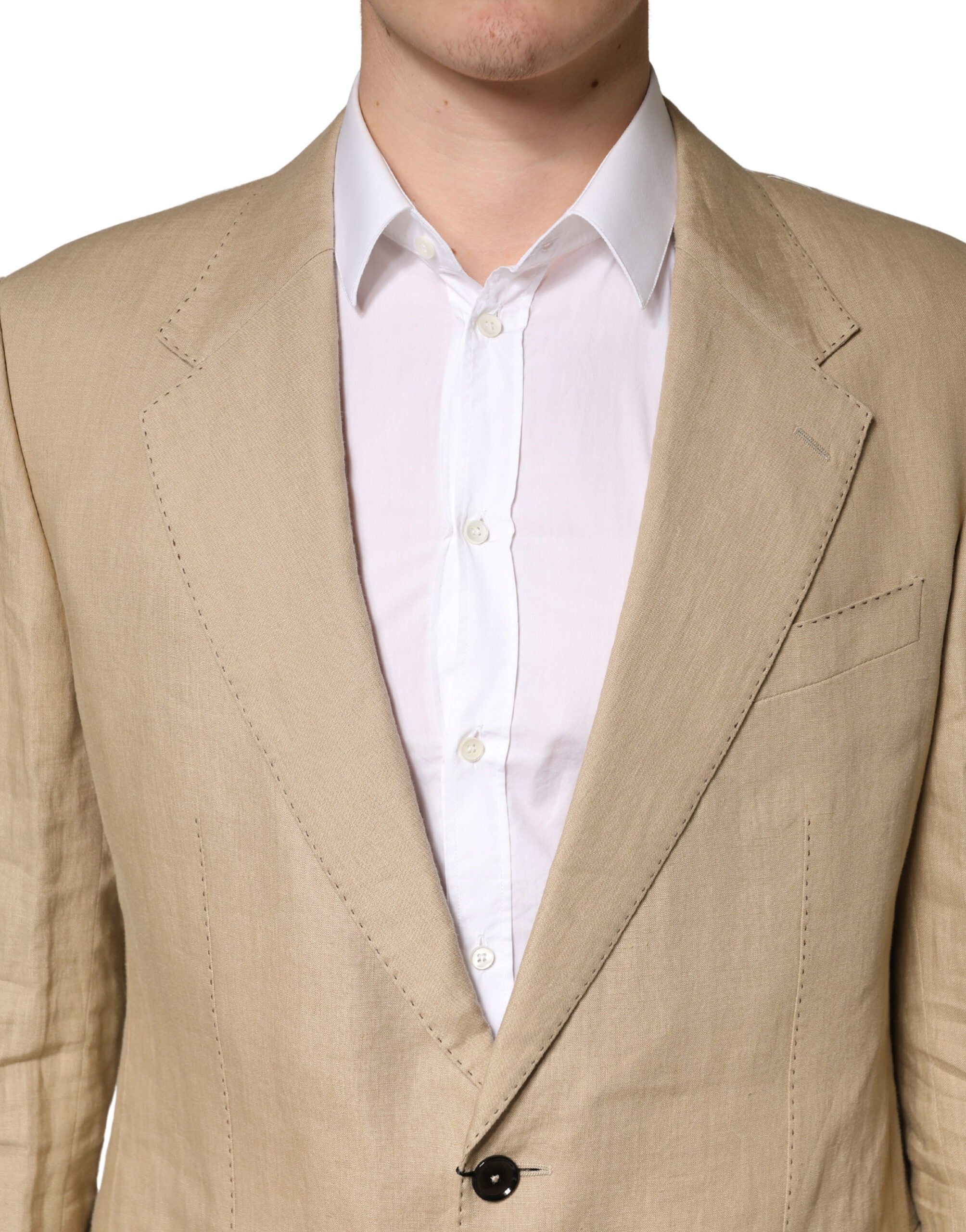 Dolce & Gabbana Beige TAORMINA Single-Breasted Formal 2-Piece Suit-5